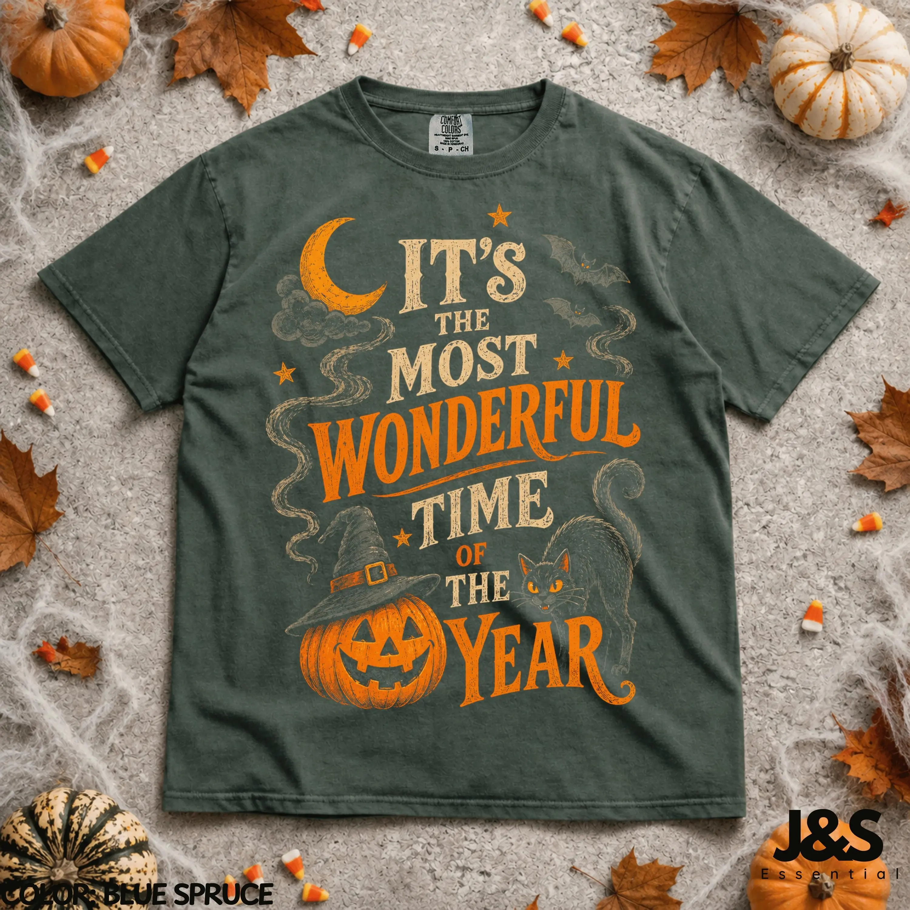 It's The Most Wonderful Time Of The Year Halloween Shirt, Spooky Season Pumpkin Ghost Tee, Vintage Witchy Fall Gift - photo 4