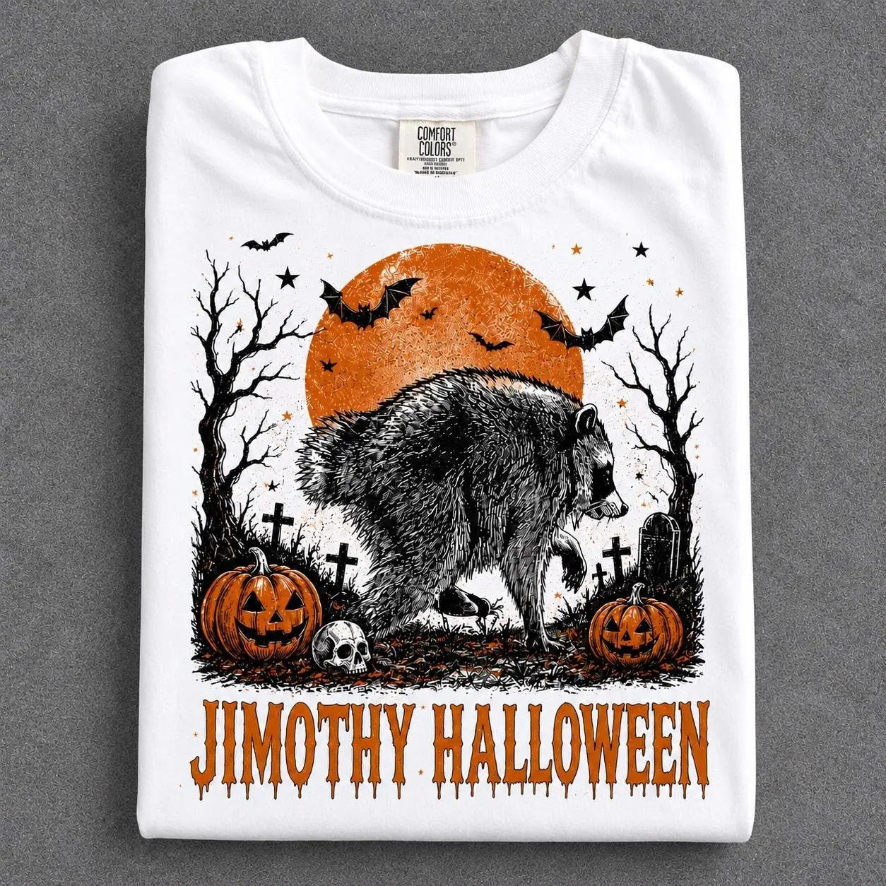 Comfort Colors Jimothy Raccoon Halloween Shirt, Seattle Short Spine Viral Meme Tee, Funny Trash Panda Graphic Top
