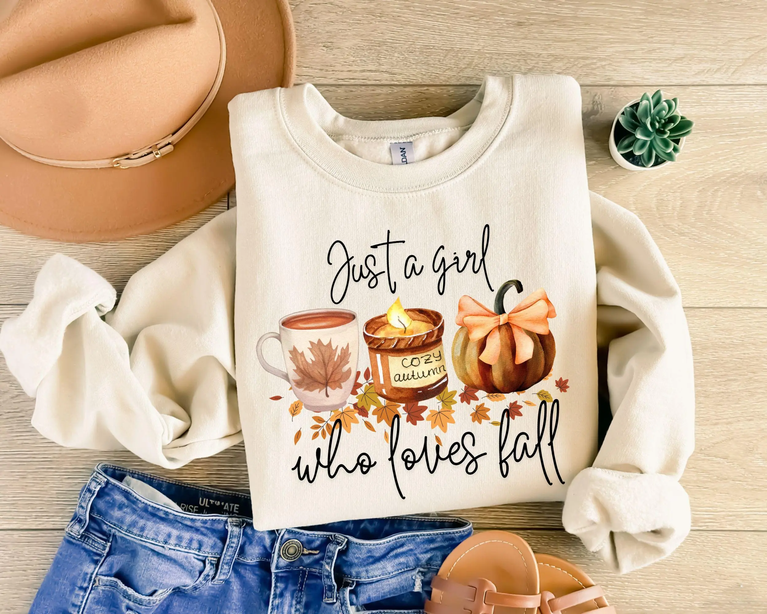 Just A Girl Who Loves Fall Shirt, Coquette Coffee Pumpkin Tee, Cozy Vibes Autumn Lover Halloween Gift Top - photo 5