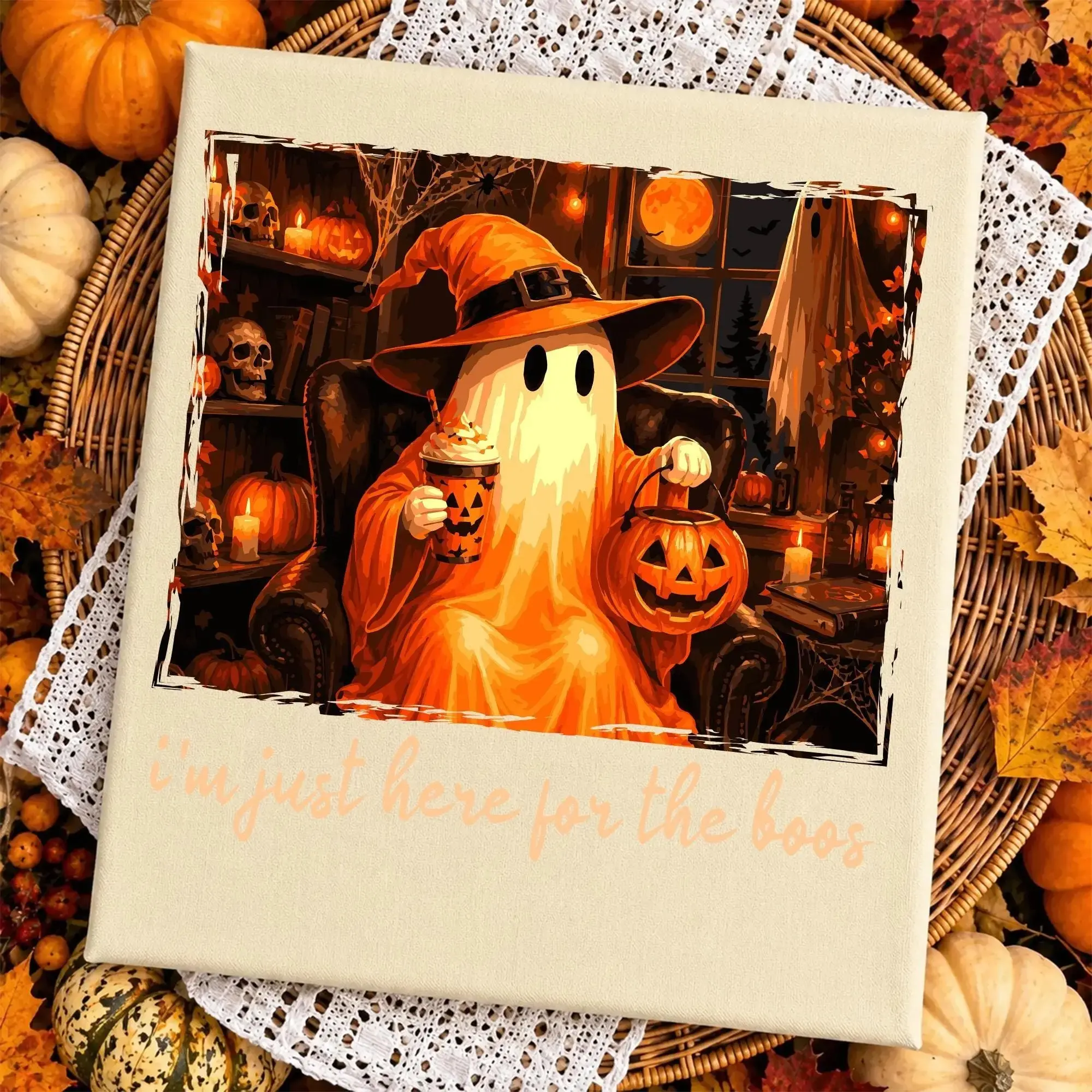 Comfort Colors Just Here for the Boos Shirt, Funny Spooky Cute Ghost Halloween Party Costume Tee - photo 5