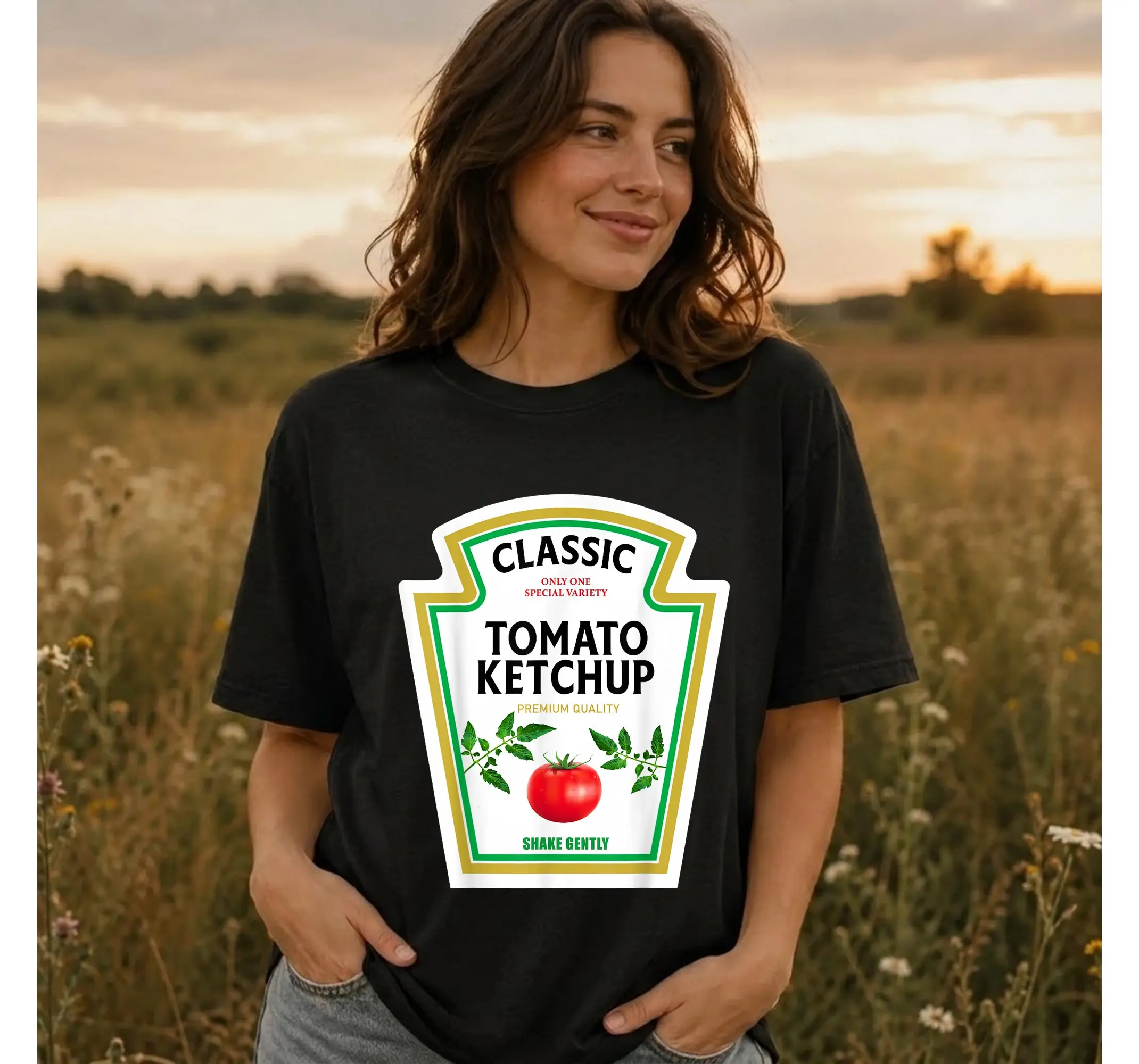 Ketchup Costume Shirt, Funny Easy Matching Couples Group Halloween Outfit Tee