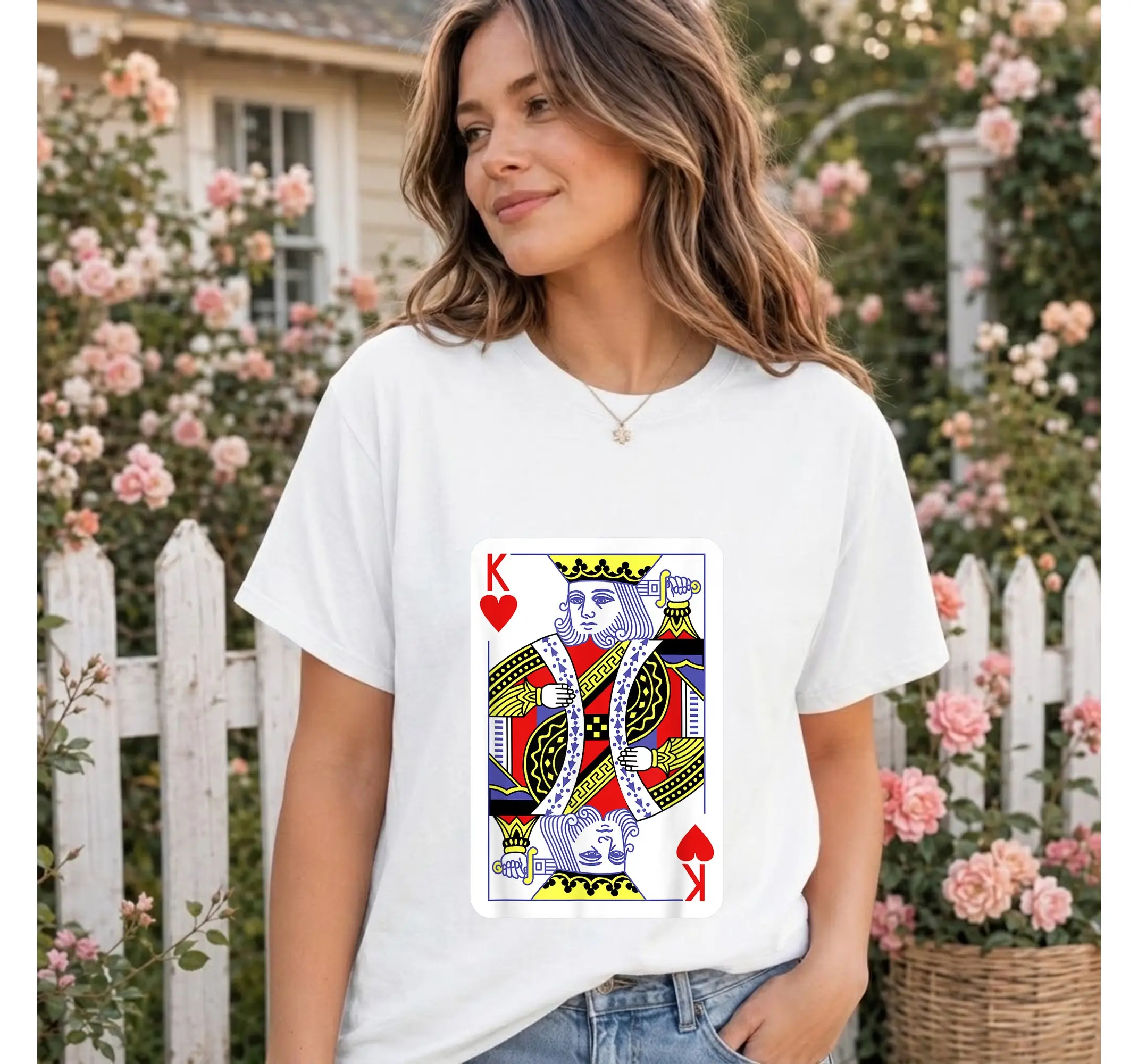 King of Hearts Shirt, Easy Playing Card Halloween Costume Casino Poker Tee