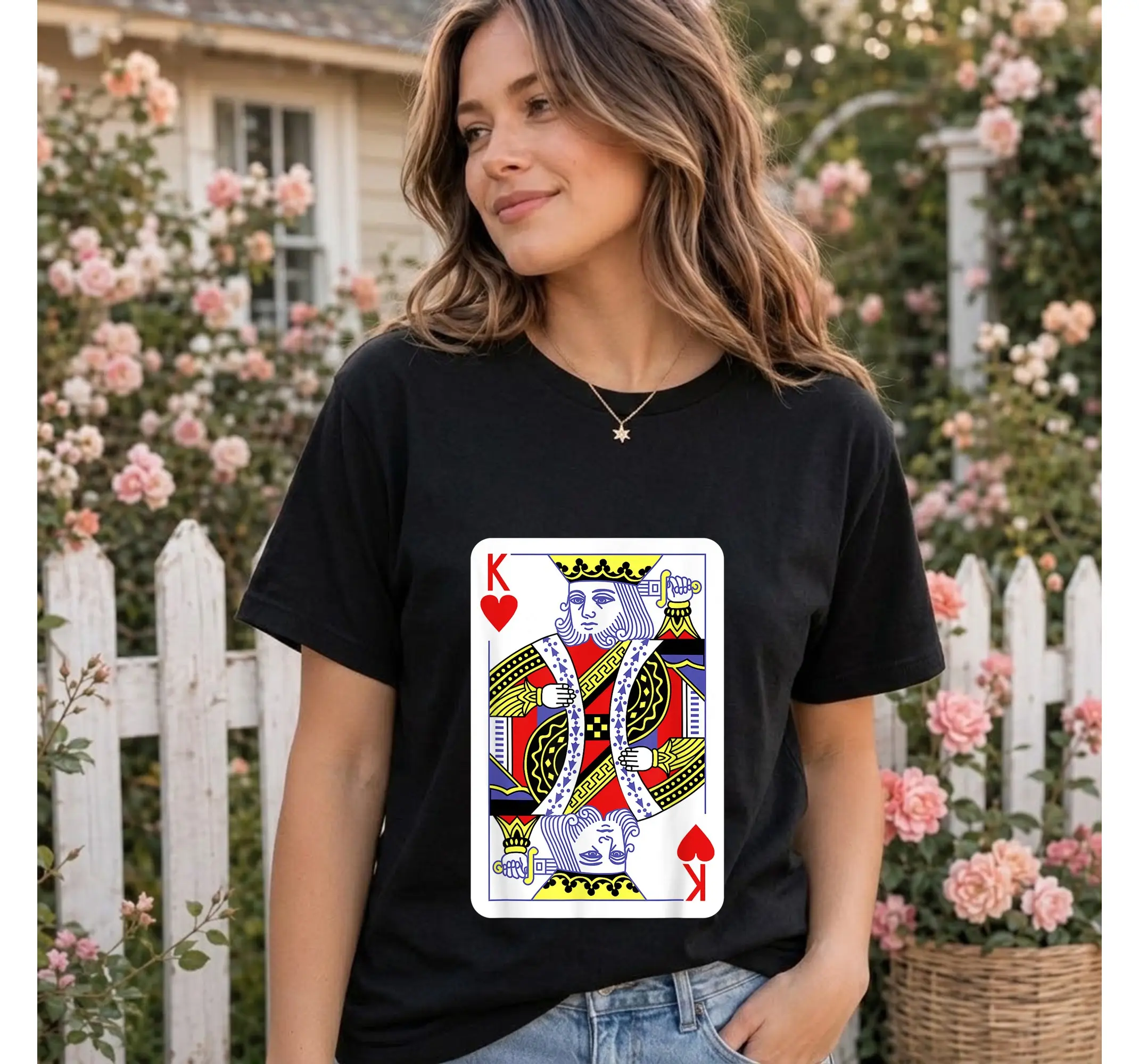 King of Hearts Shirt, Easy Playing Card Halloween Costume Casino Poker Tee - photo 2