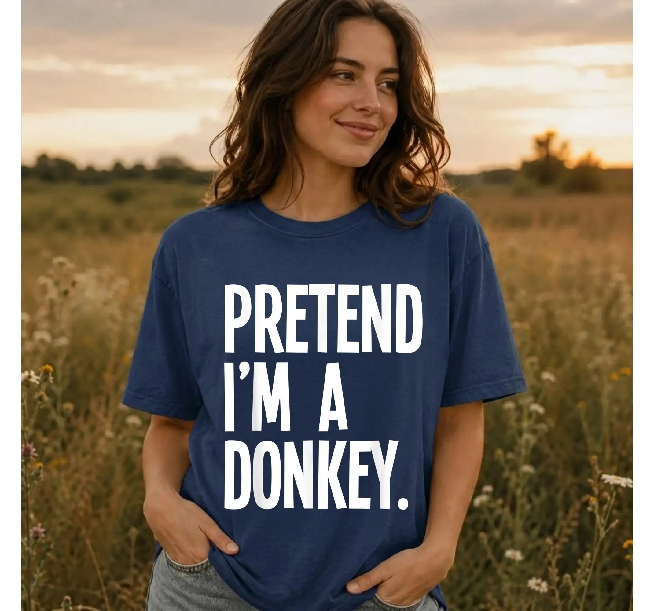 Lazy Donkey Costume Shirt, Funny Easy Halloween Animal Party Graphic Tee - photo 2