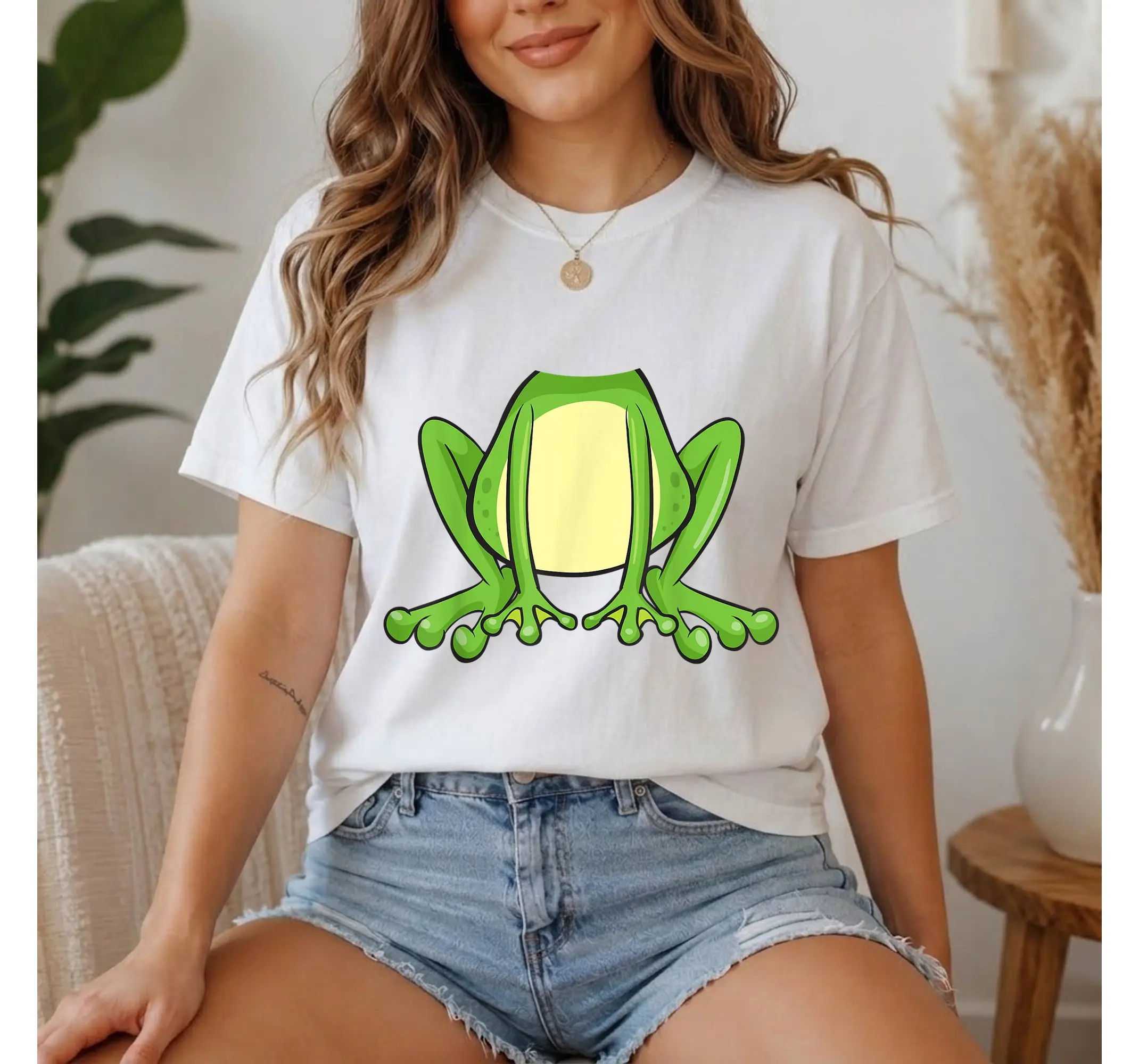 Lazy Frog Costume Shirt, Easy Halloween Outfit Funny Cute Toad Amphibian Graphic Tee - photo 4