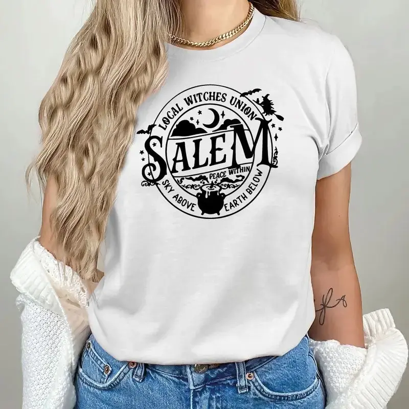 Local Witches Union Salem Halloween T-Shirt, Pumpkin Costume Graphic Tee Gift for Friends - photo 4