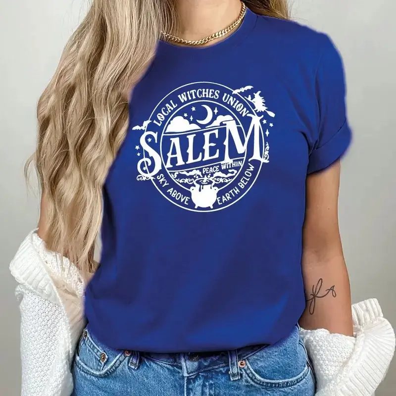 Local Witches Union Salem Halloween T-Shirt, Pumpkin Costume Graphic Tee Gift for Friends - photo 5