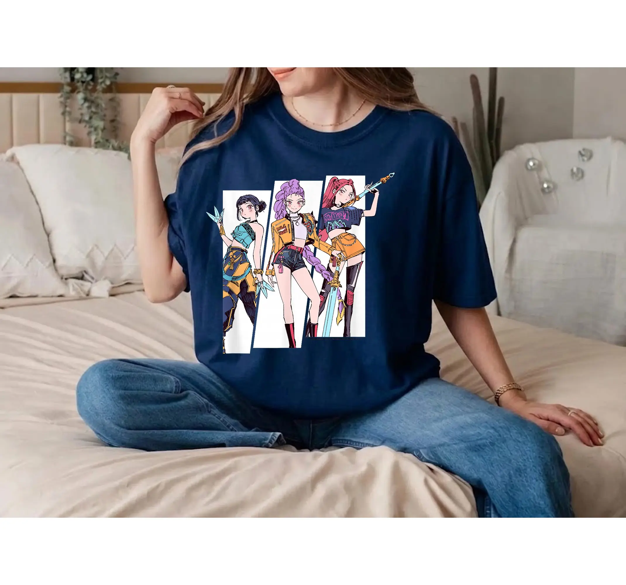 Manhwa Comic Panel Shirt, Spooky Huntress Anime Halloween Graphic Tee Apparel - photo 2