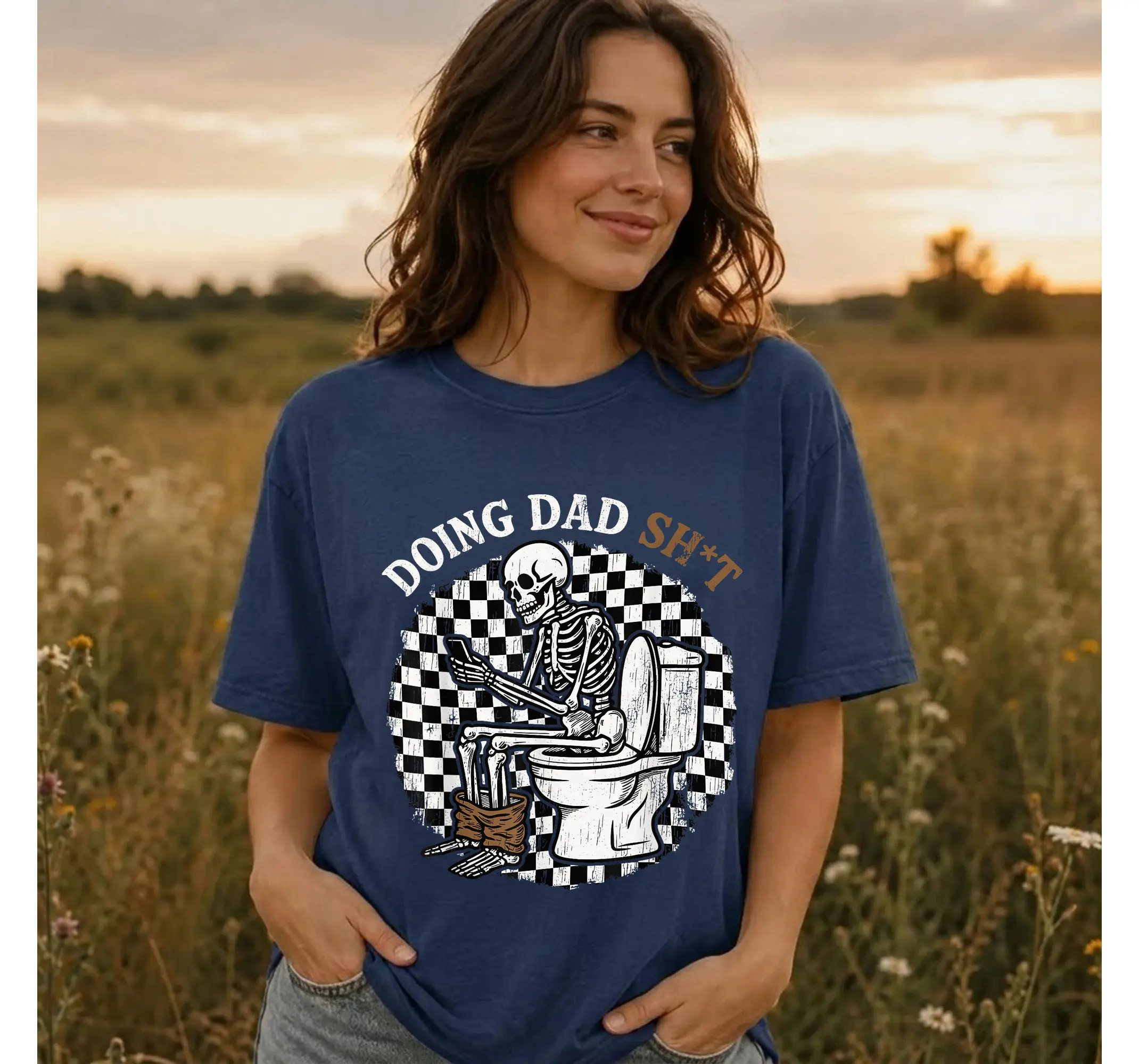 Mens Funny Skeleton Tee, Doing Dad Stuff Humorous Fathers Day Gift Graphic T-Shirt - photo 3