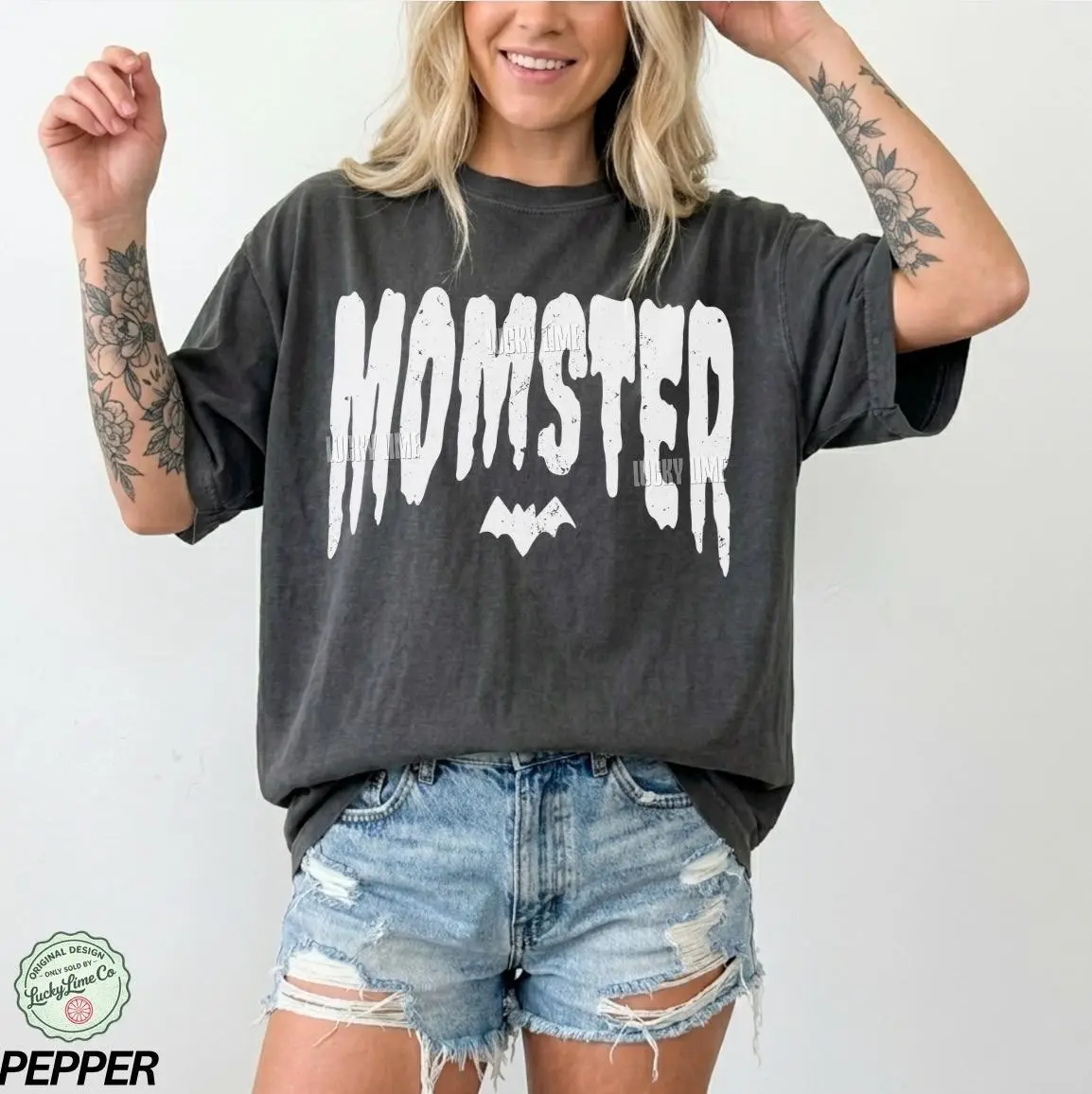 Comfort Colors Momster Shirt, Retro Funny Spooky Mama Halloween Tee, Mom Life Season Gift For Women - photo 2