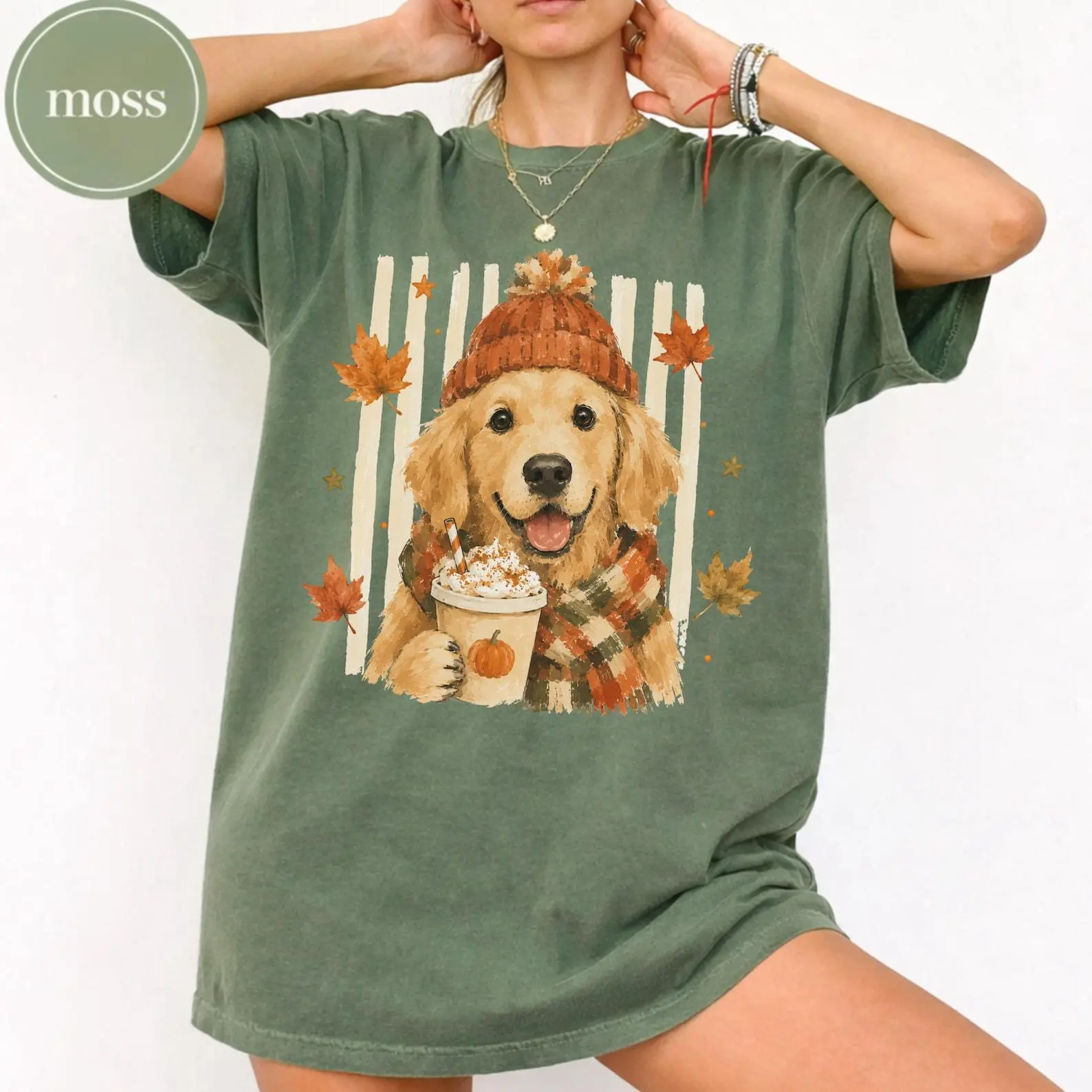 Moss Comfort Colors 50+ Breeds Halloween Dog Mom Shirt, Personalized Fall Autumn Cosy Graphic Tee - photo 2