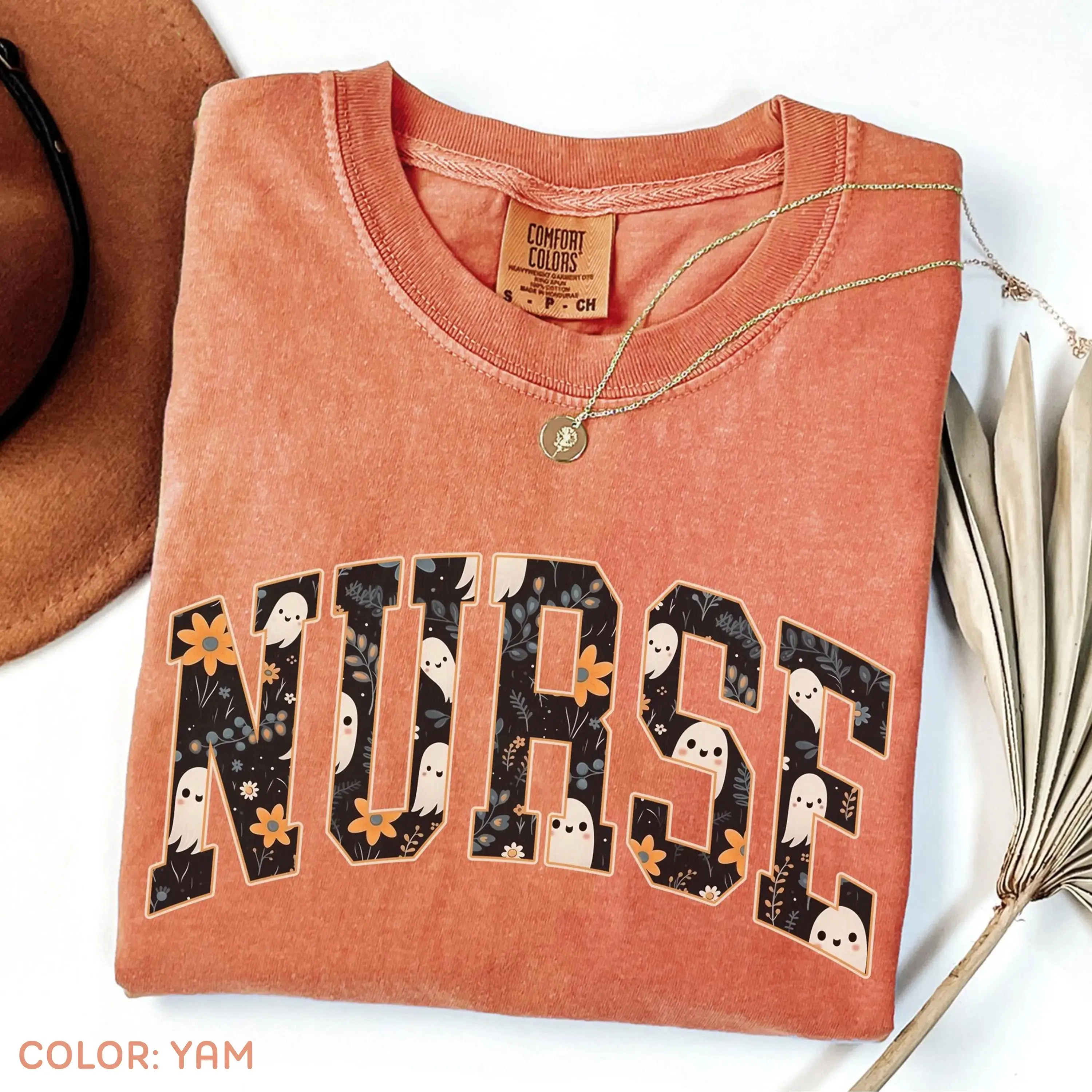 Nurse Comfort Colors Halloween Crewneck, Spooky Ghost Fall Sweatshirt, Nursing Top for Women - photo 2