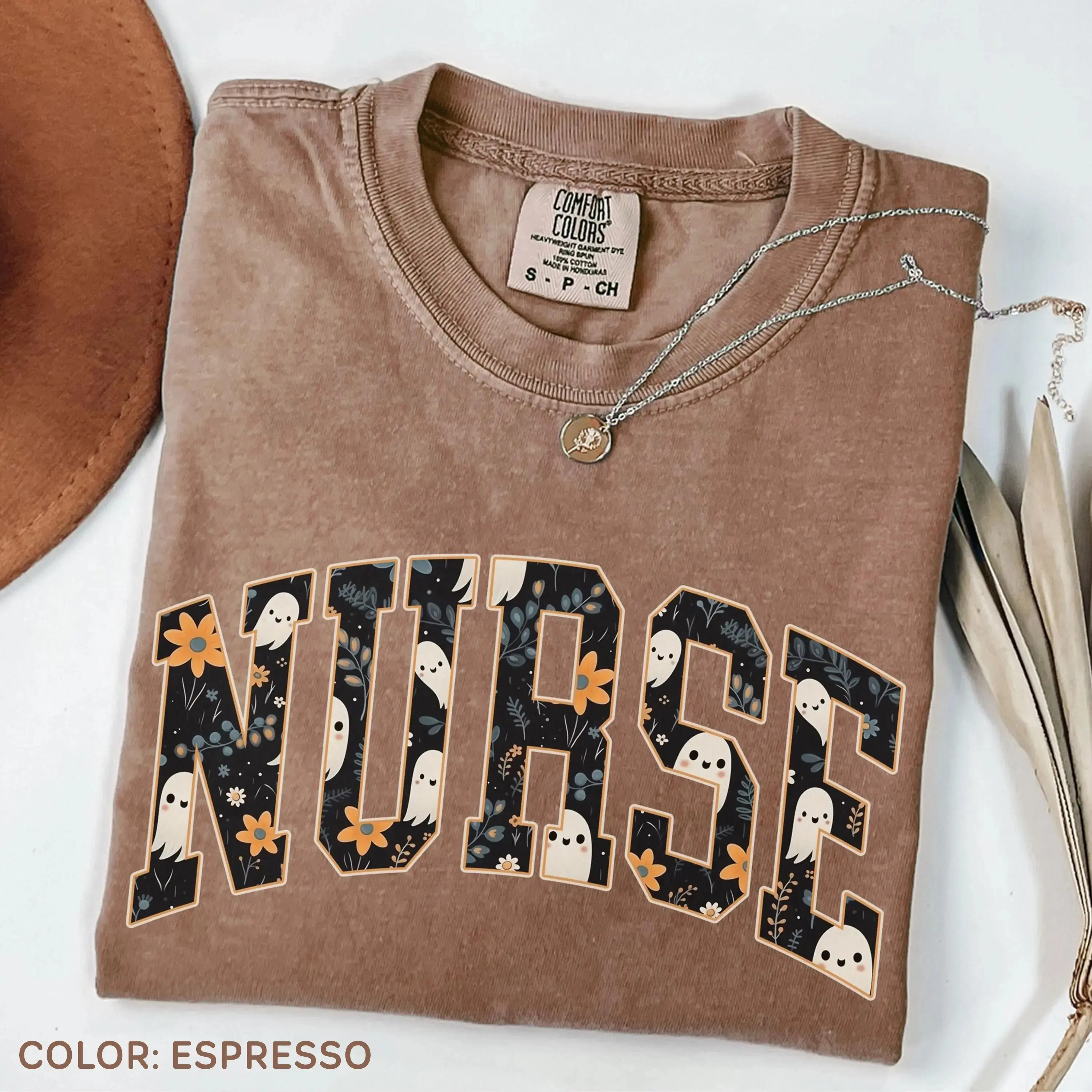 Nurse Comfort Colors Halloween Crewneck, Spooky Ghost Fall Sweatshirt, Nursing Top for Women - photo 4