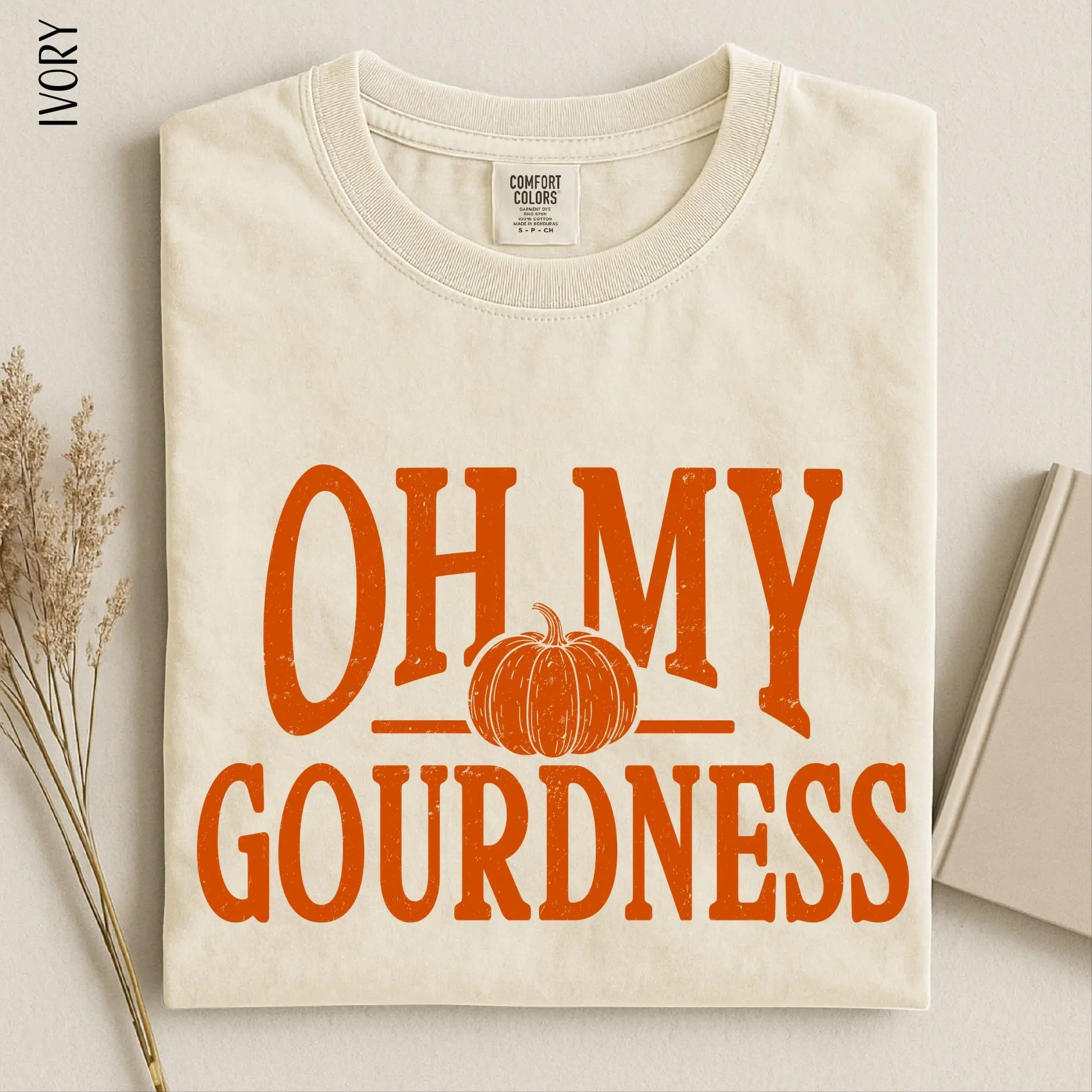 Oh My Gourdness Comfort Colors Sweatshirt, Funny Pumpkin Season Tee, Fall Thanksgiving Gift Top - photo 1