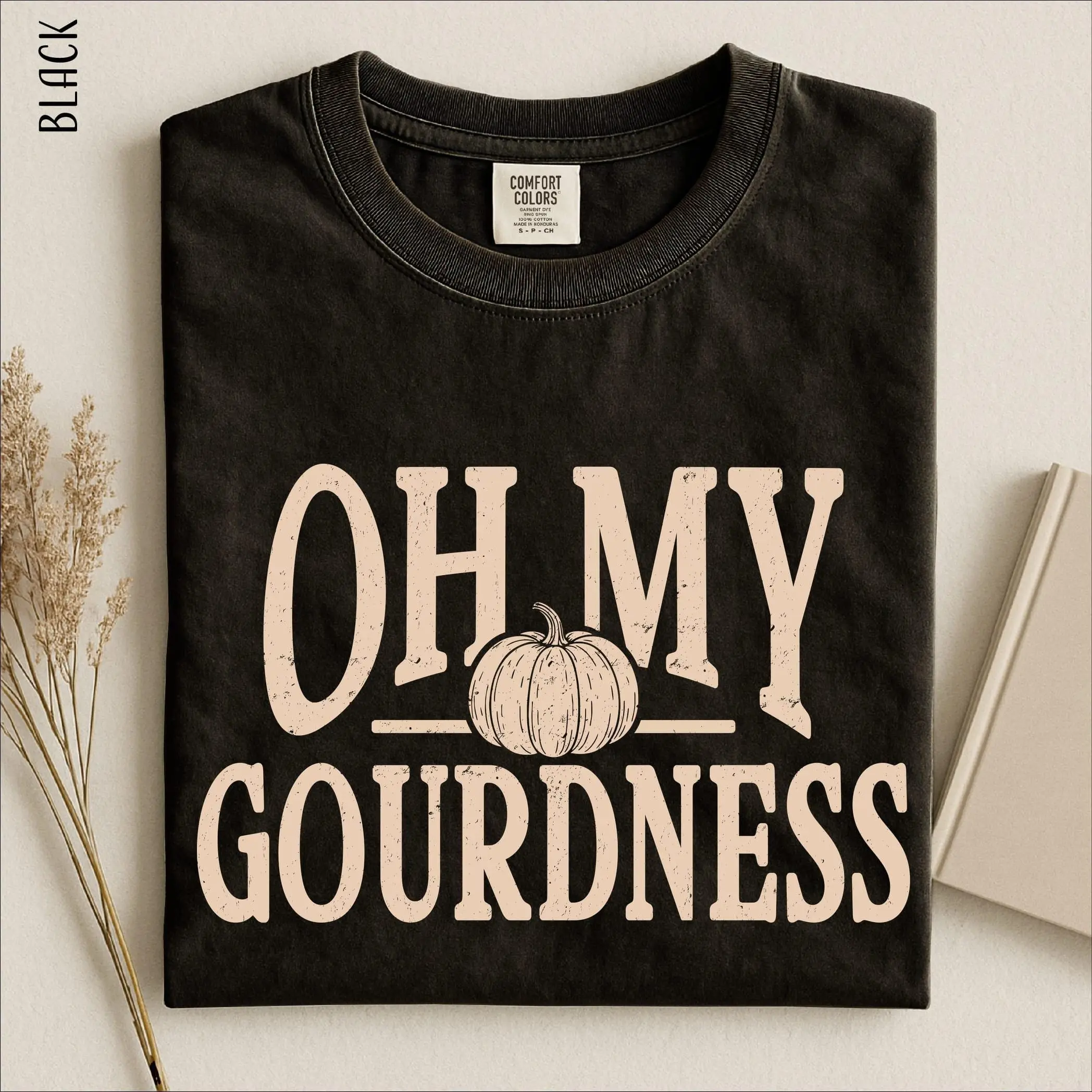 Oh My Gourdness Comfort Colors Sweatshirt, Funny Pumpkin Season Tee, Fall Thanksgiving Gift Top - photo 3