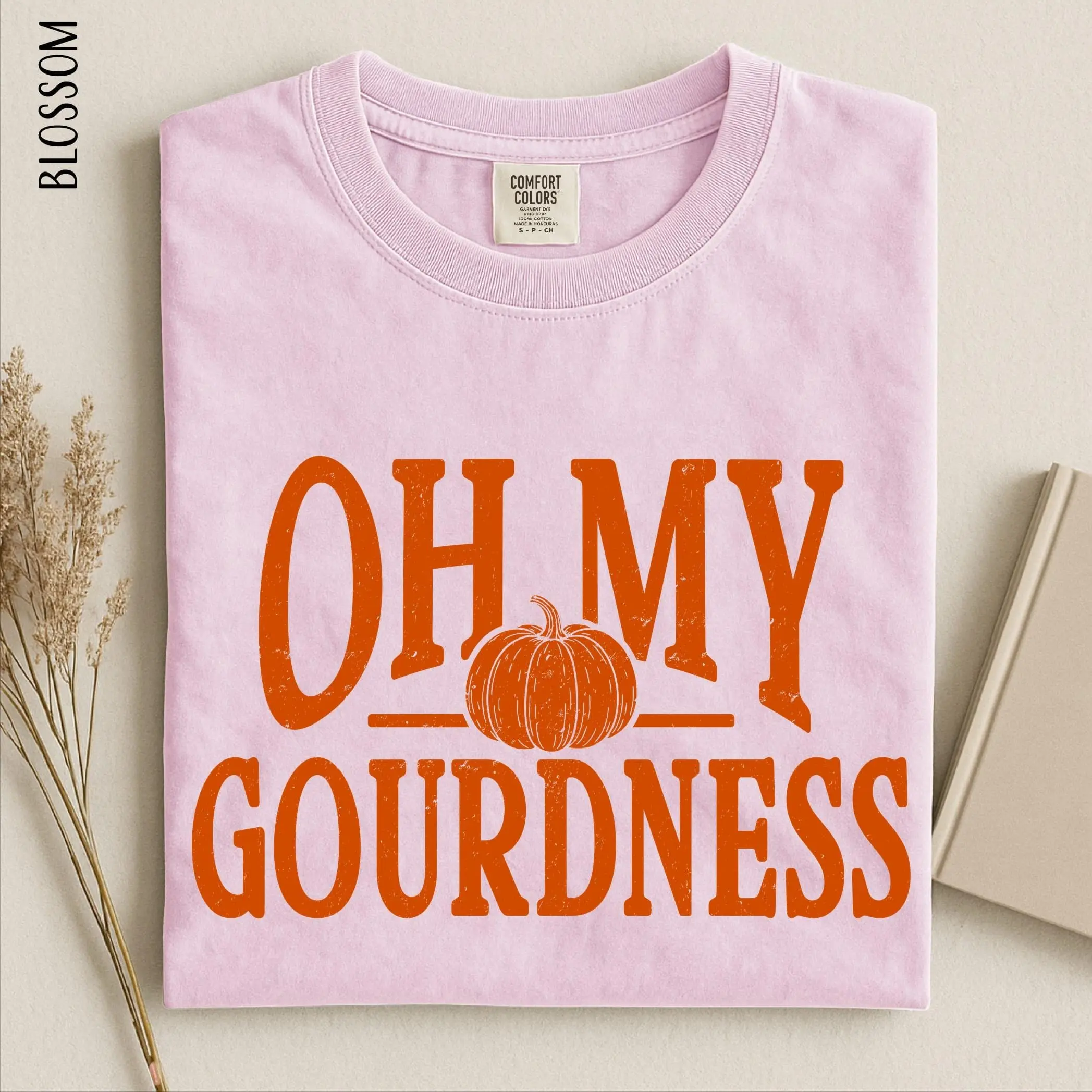 Oh My Gourdness Comfort Colors Sweatshirt, Funny Pumpkin Season Tee, Fall Thanksgiving Gift Top - photo 4