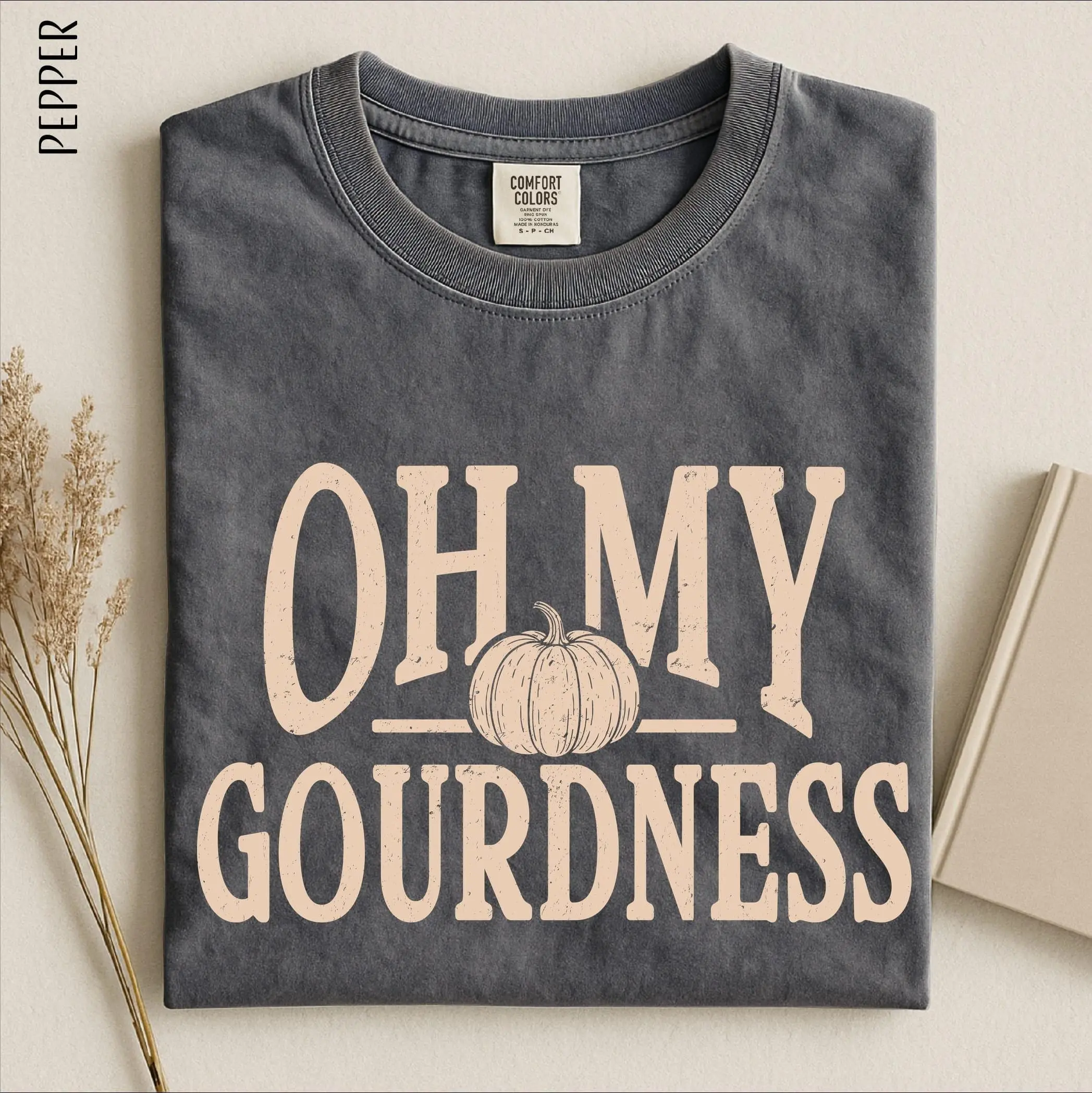 Oh My Gourdness Comfort Colors Sweatshirt, Funny Pumpkin Season Tee, Fall Thanksgiving Gift Top - photo 5