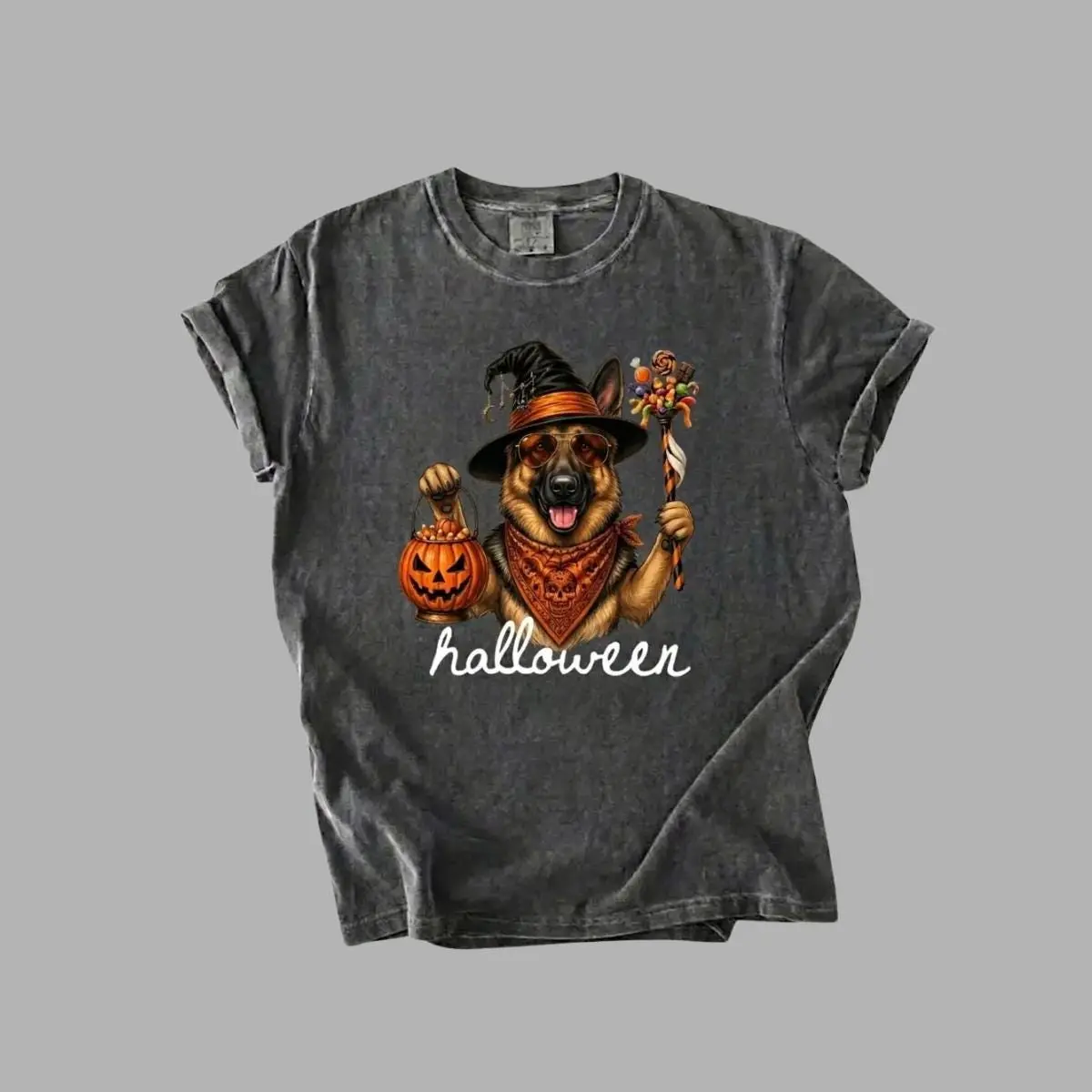 Personalized Halloween Dog Comfort Colors T-Shirt, 90s Meme Style Unisex Graphic Tee - photo 5