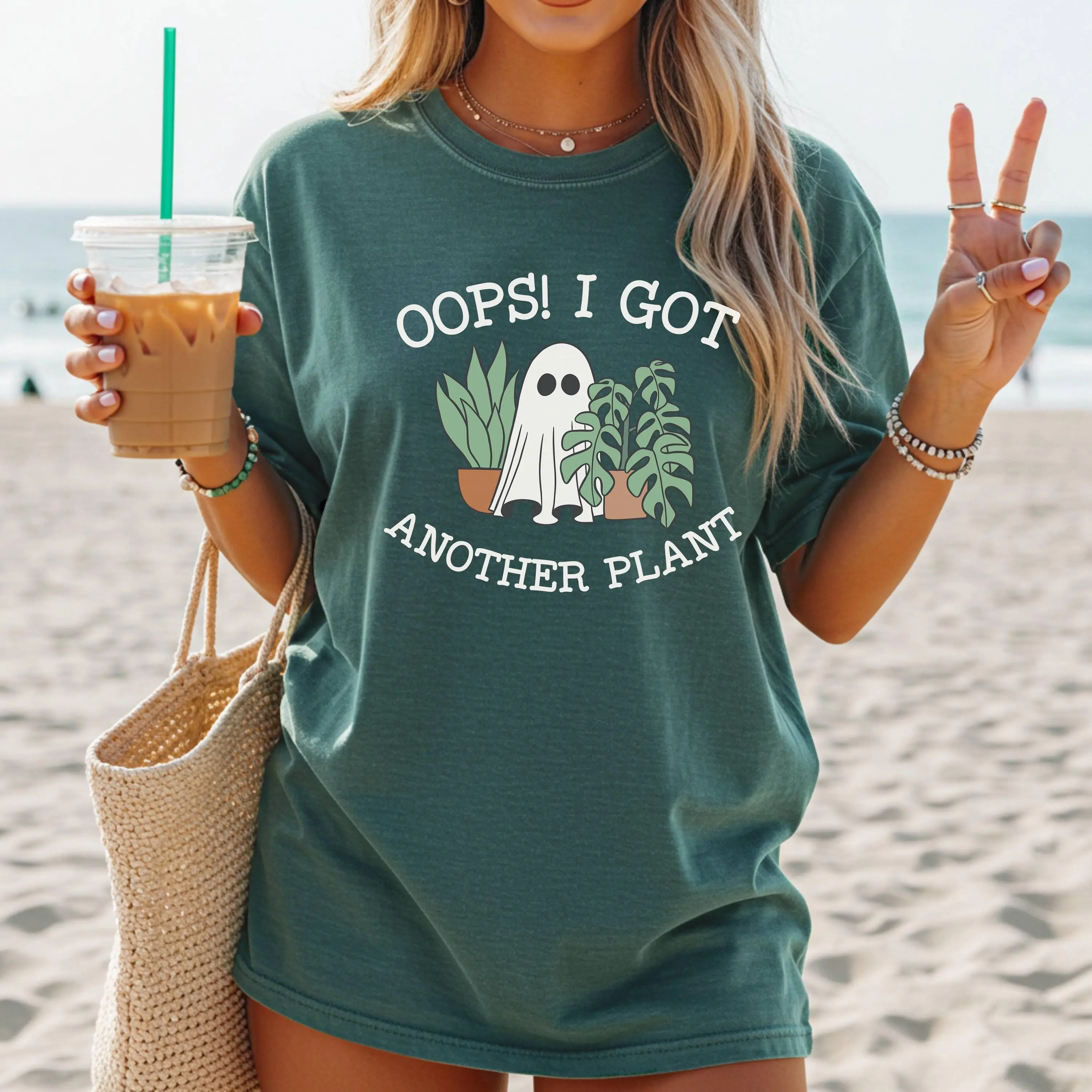 Ghost Garden Halloween Sweatshirt, Funny Gardener Graphic Crewneck, Plant Lover Spooky Season Gift - photo 4