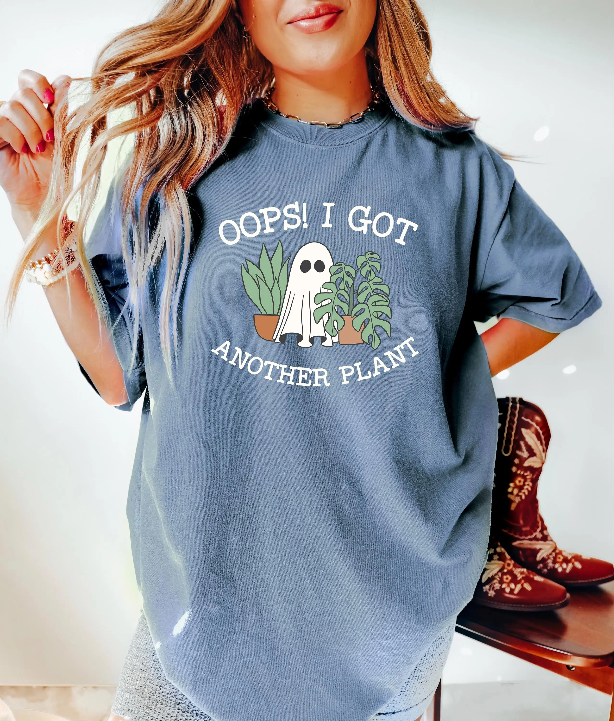 Ghost Garden Halloween Sweatshirt, Funny Gardener Graphic Crewneck, Plant Lover Spooky Season Gift - photo 5