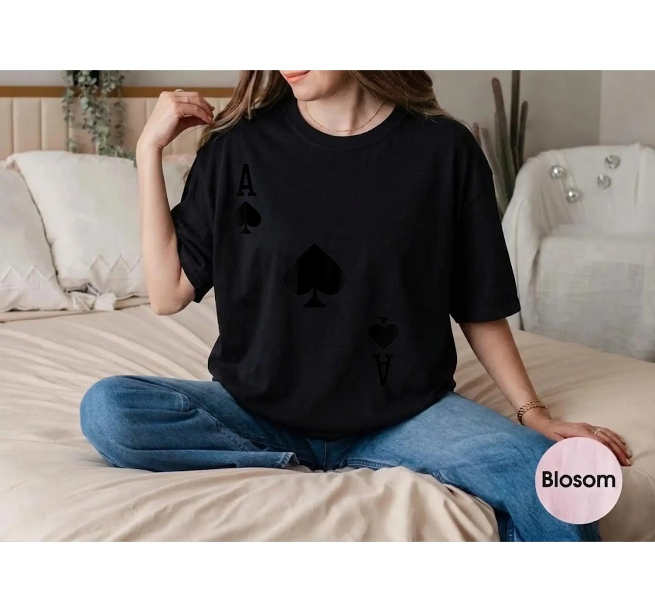 Playing Card Halloween Costume Tee, Ace Of Spades Easy Outfit Graphic Shirt