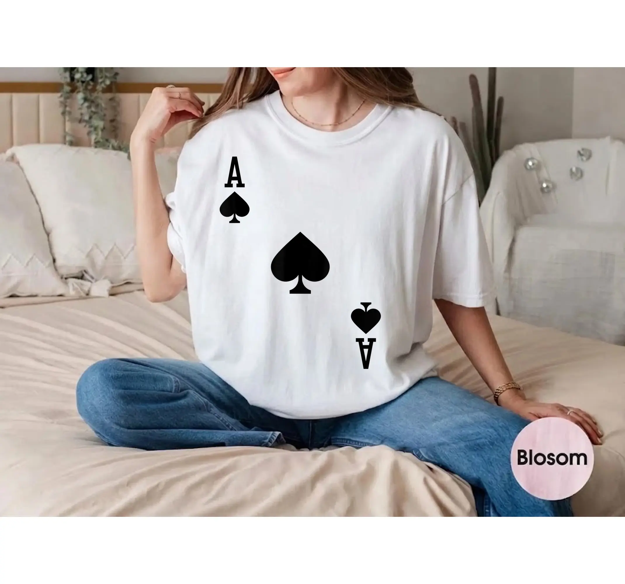 Playing Card Halloween Costume Tee, Ace Of Spades Easy Outfit Graphic Shirt - photo 3