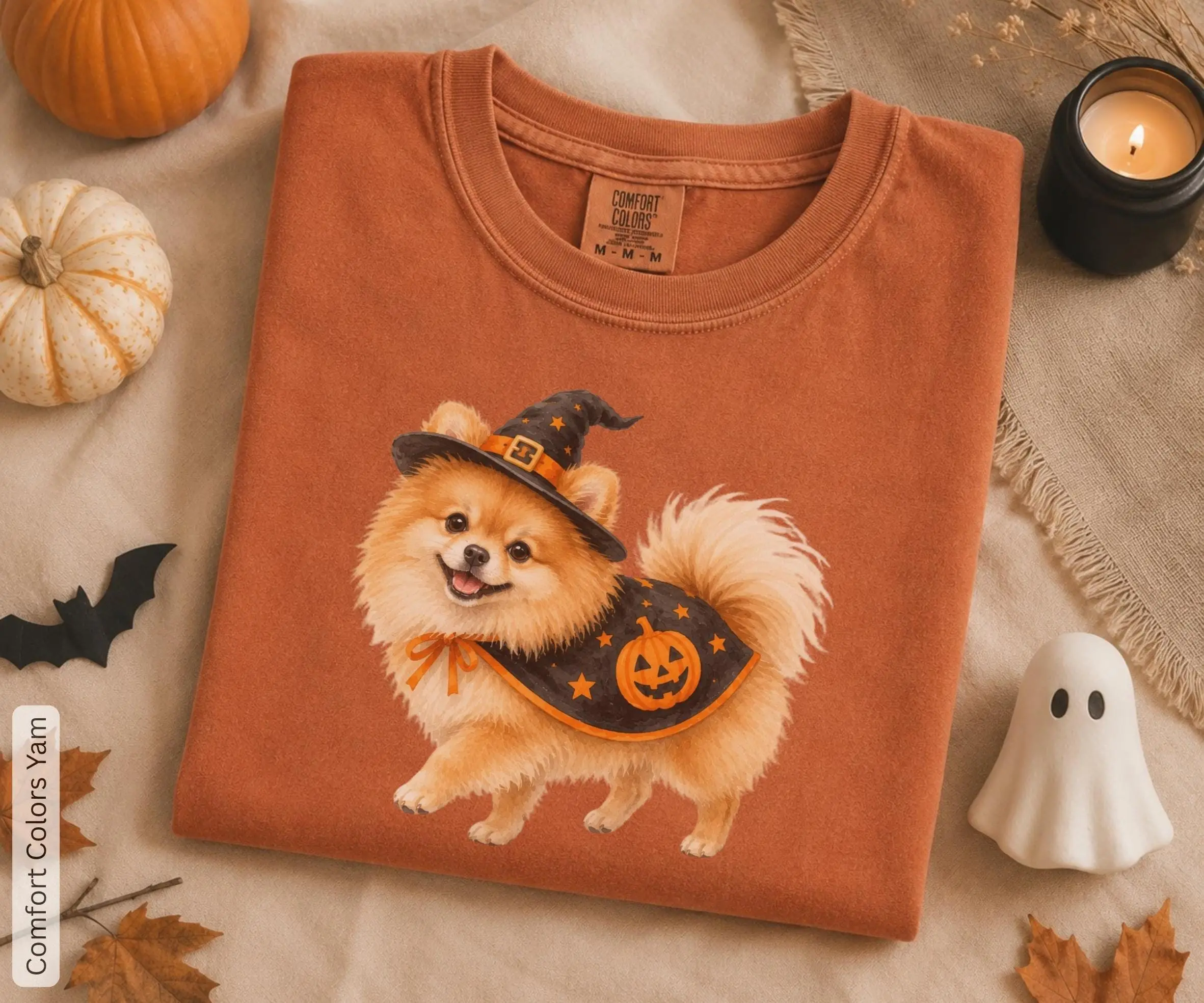 Pomeranian Halloween Shirt, Pumpkin Dog Costume Tee, Funny Fall Dog Lover Gift - photo 2