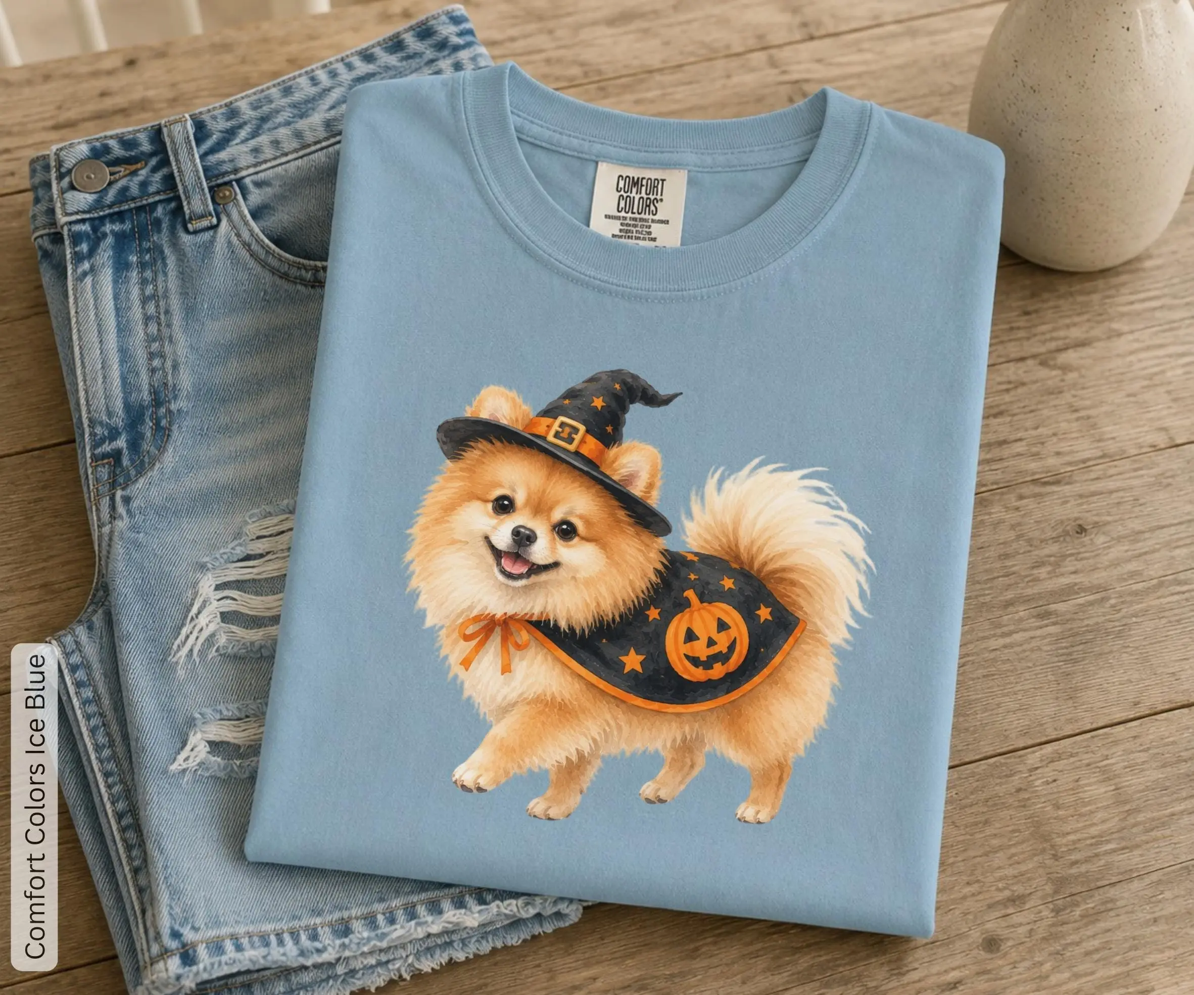 Pomeranian Halloween Shirt, Pumpkin Dog Costume Tee, Funny Fall Dog Lover Gift - photo 4