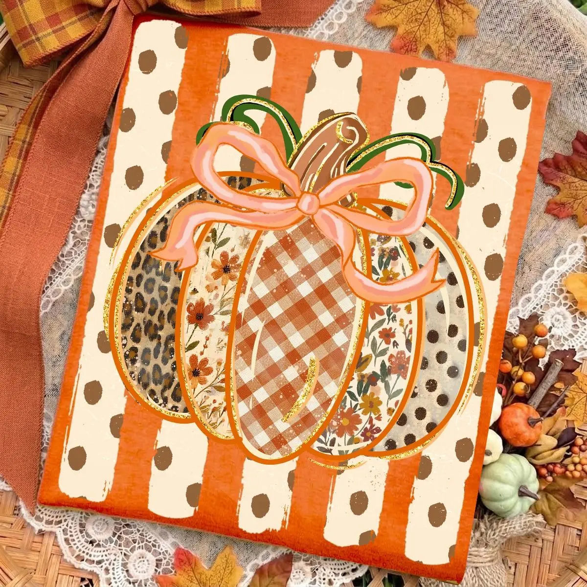 Comfort Colors Preppy Fall Pumpkin Shirt, Coquette Floral Gingham Stripe Leopard Spice Thanksgiving Tee - photo 5