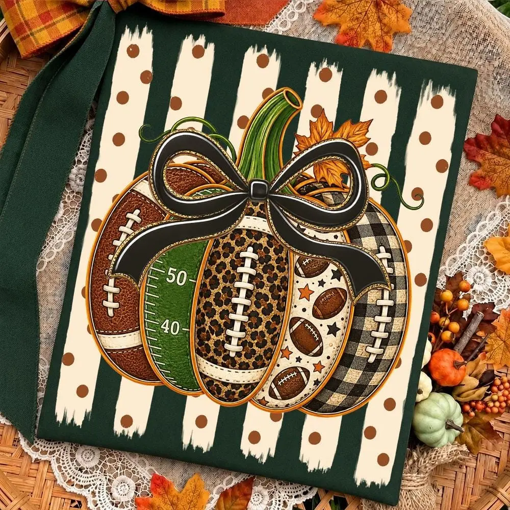 Preppy Fall Pumpkin Football Comfort Colors Shirt, Game Day Leopard Checkered Gingham Bow Graphic Tee - photo 4