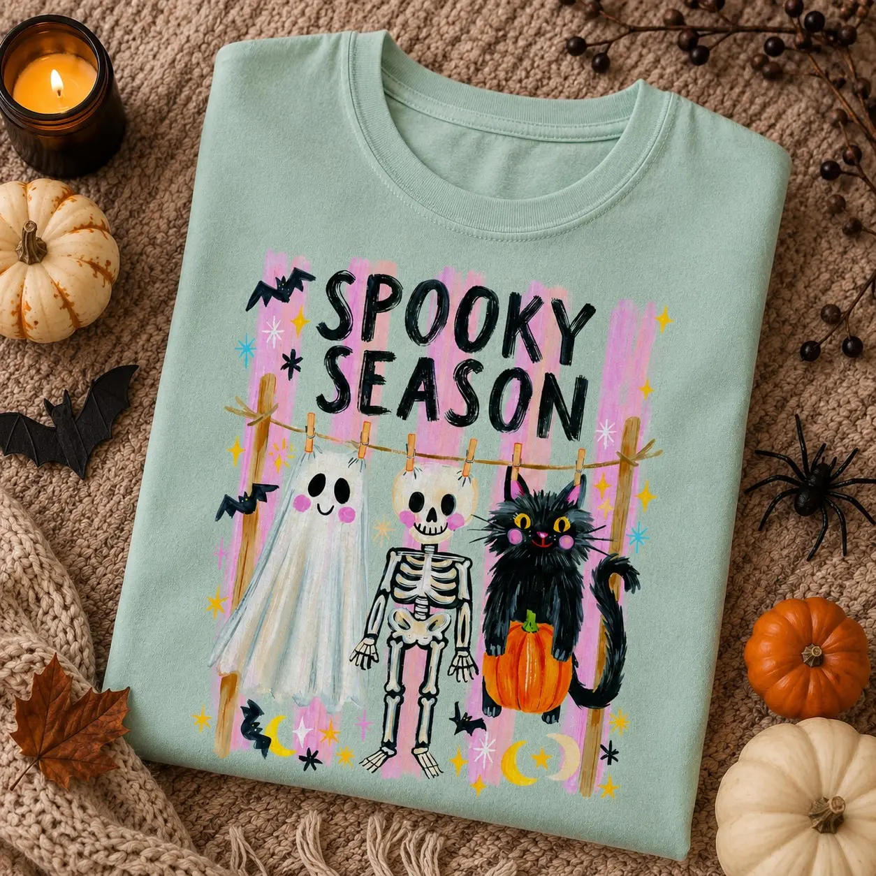 Comfort Colors Preppy Coquette Skeleton Shirt, Girly Trendy Fall Spooky Season Halloween Graphic Tee - photo 5