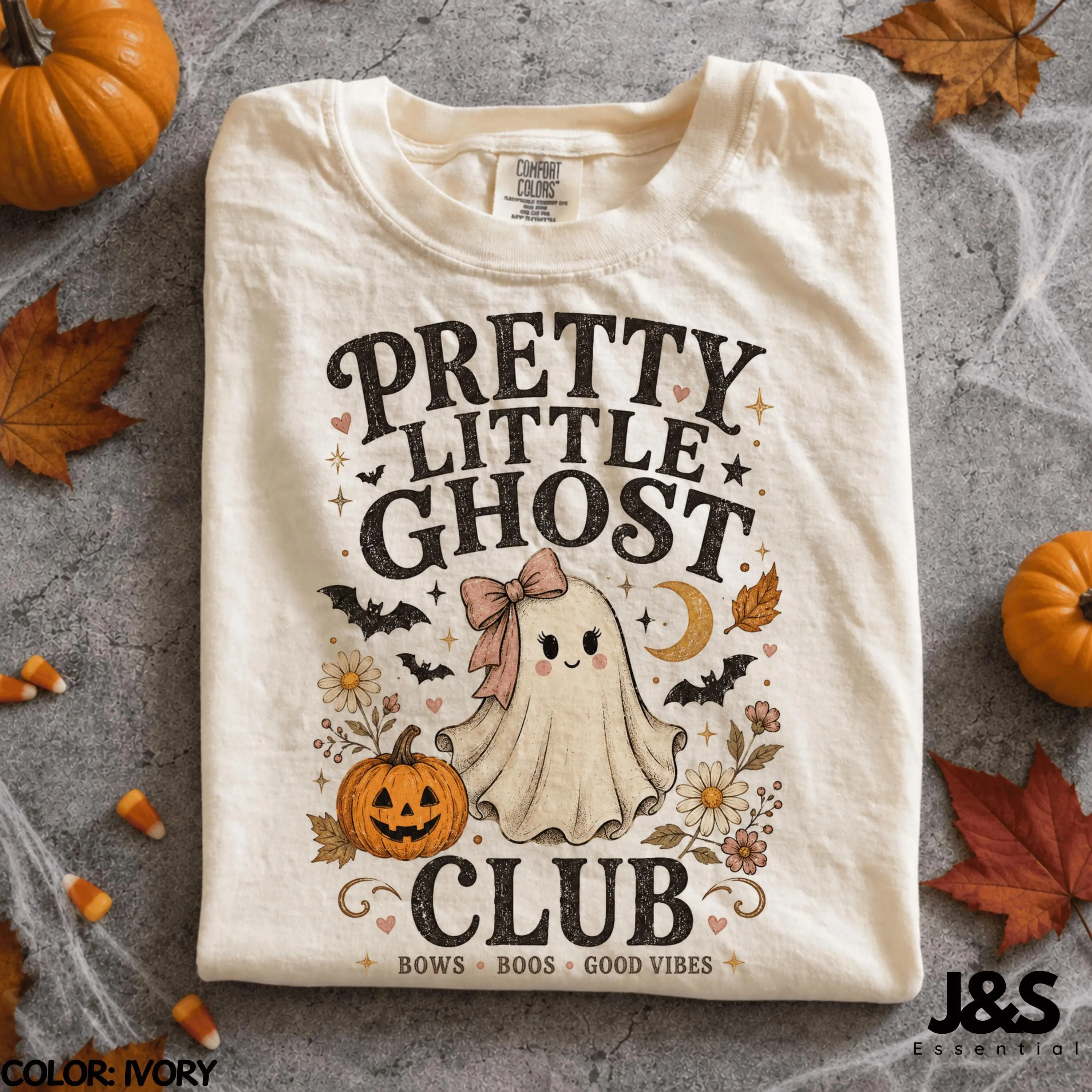 Pretty Little Ghost Club Halloween Shirt, Cute Pumpkin Coquette Spooky Season Tee, Vintage Girly Gift