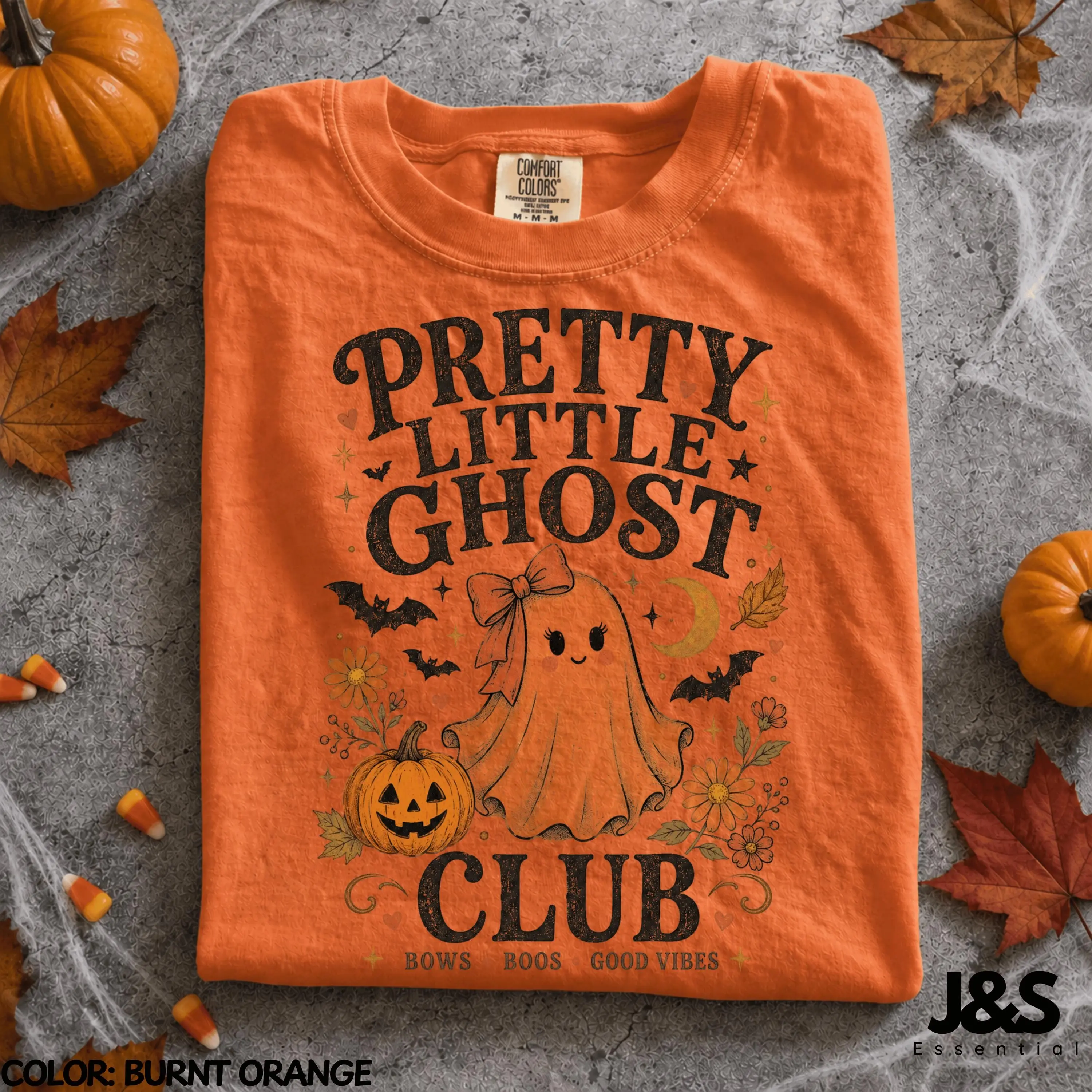 Pretty Little Ghost Club Halloween Shirt, Cute Pumpkin Coquette Spooky Season Tee, Vintage Girly Gift - photo 3