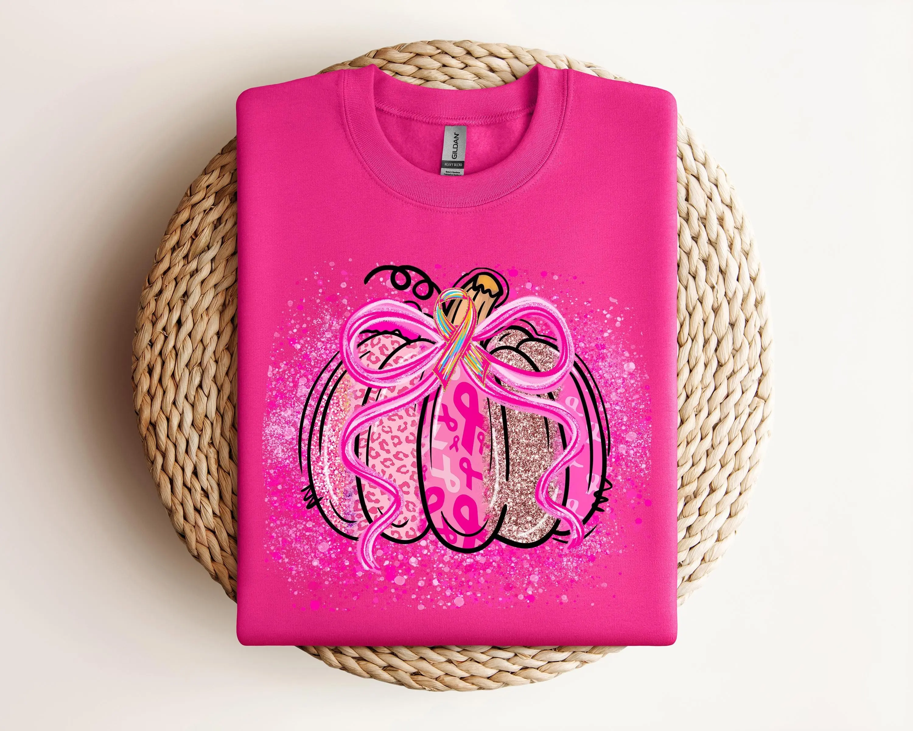 Comfort Colors In October We Wear Pink Pumpkin T-Shirt, Ribbon Breast Cancer Awareness Tee - photo 2
