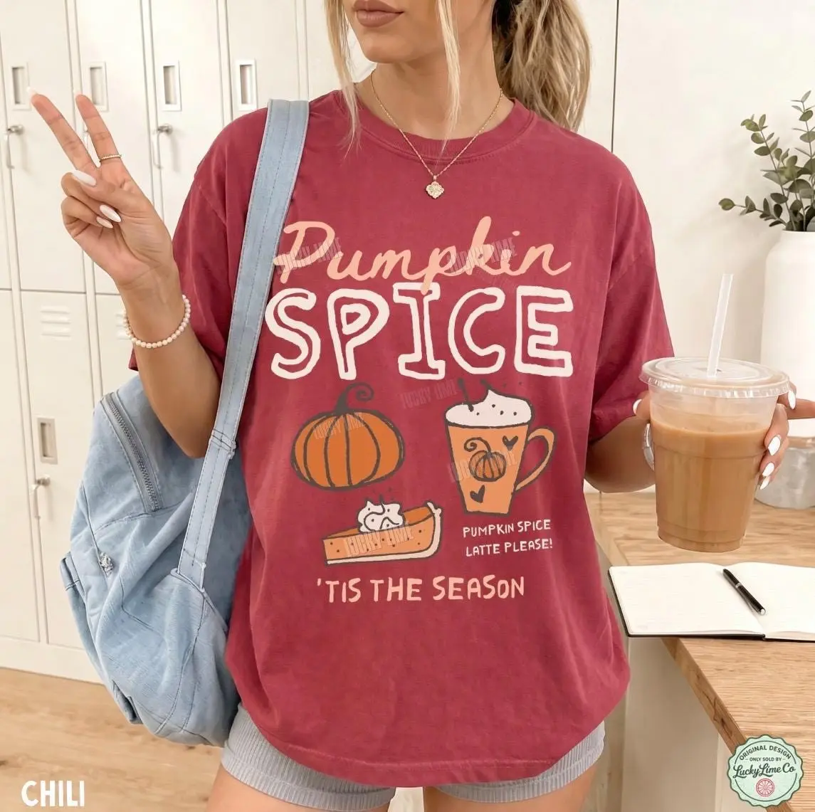 Comfort Colors Pumpkin Spice Latte Shirt, Tis The Season Fall Autumn Graphic Tee, Coffee Lover Gift - photo 5