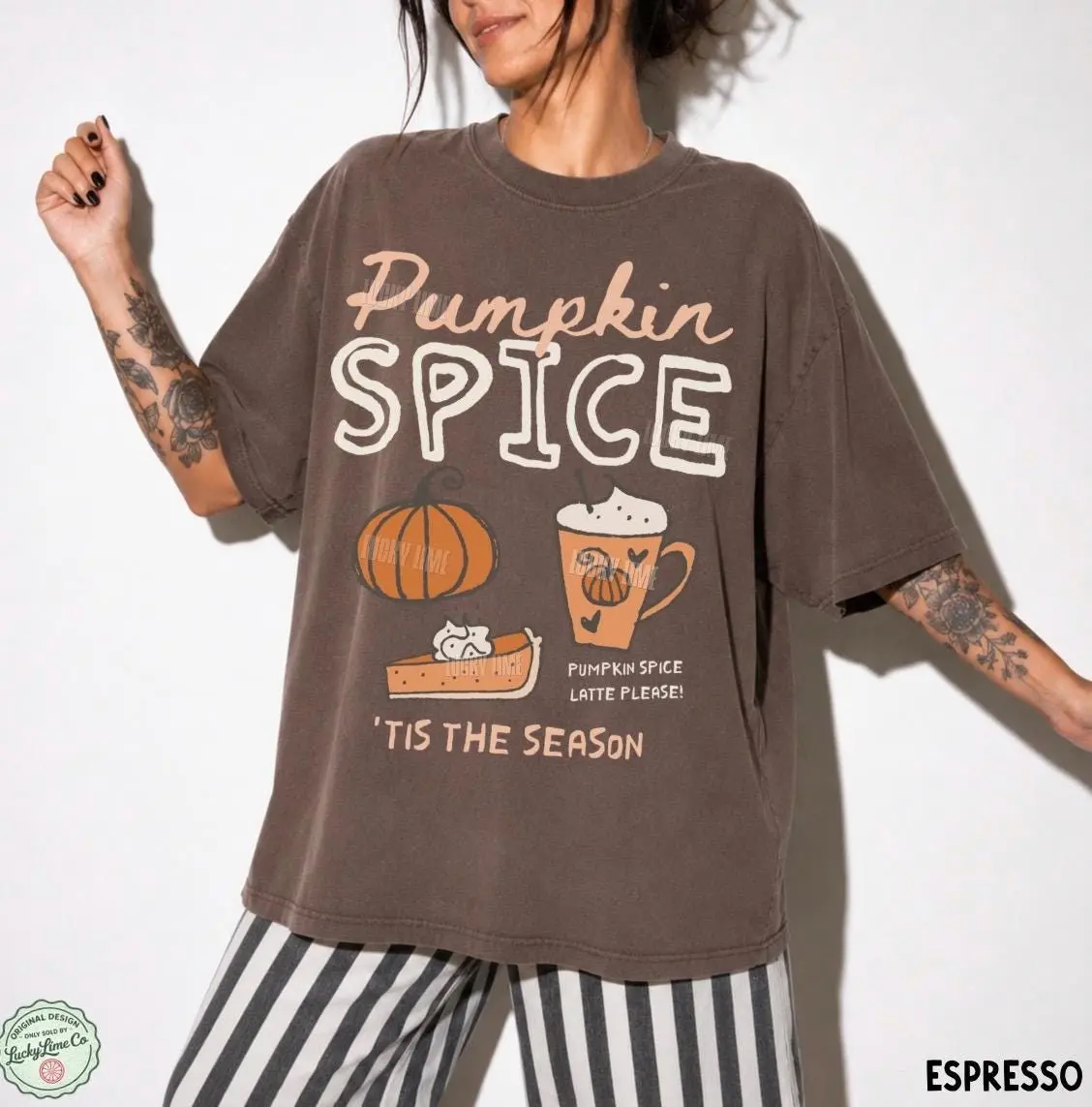 Comfort Colors Pumpkin Spice Latte Sweatshirt, Tis The Season Fall Autumn Graphic Crewneck, Coffee Lover Gift - photo 2
