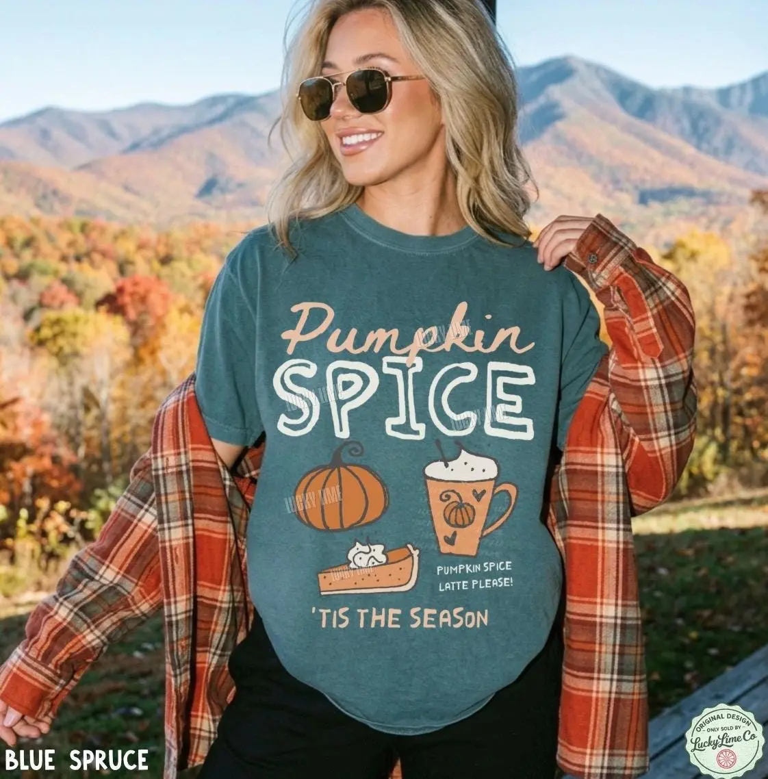 Comfort Colors Pumpkin Spice Latte Sweatshirt, Tis The Season Fall Autumn Graphic Crewneck, Coffee Lover Gift - photo 4