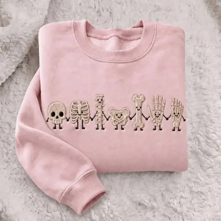 Radiology Tech Skeleton Embroidered Sweatshirt, Cute X-Ray Radiologic Technologist Crewneck, Rad Gift - photo 5