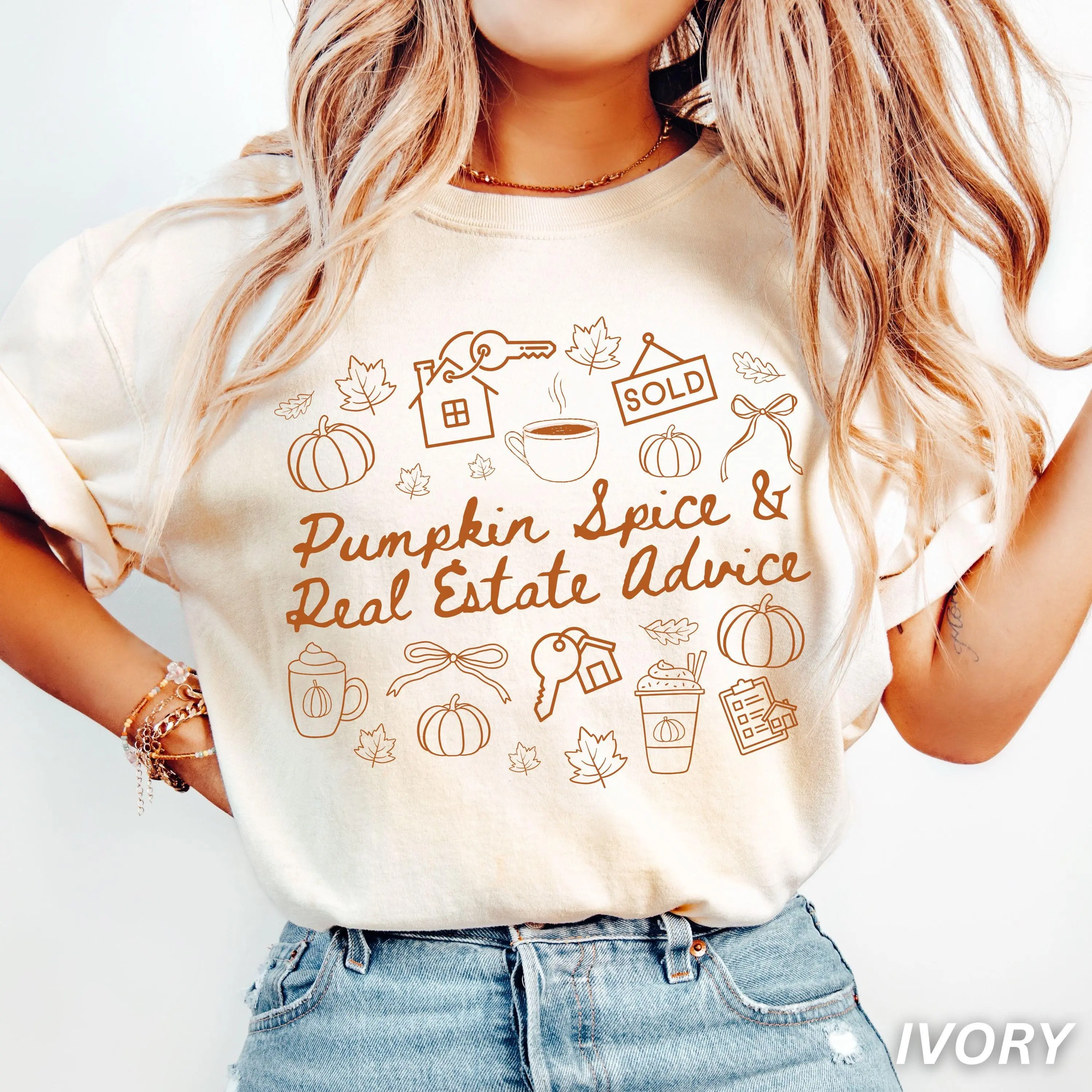 Comfort Colors Real Estate Halloween Shirt, Funny Realtor Agent Tee, Pumpkin Spice Fall Graphic Gift Top