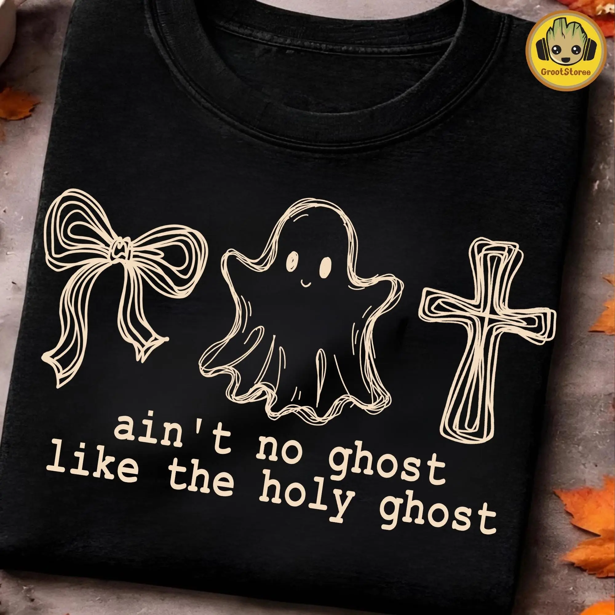 Comfort Colors Ain't No Ghost Like The Holy Ghost T-Shirt, Retro Christian Halloween Tee, Distressed Spooky Season Shirt