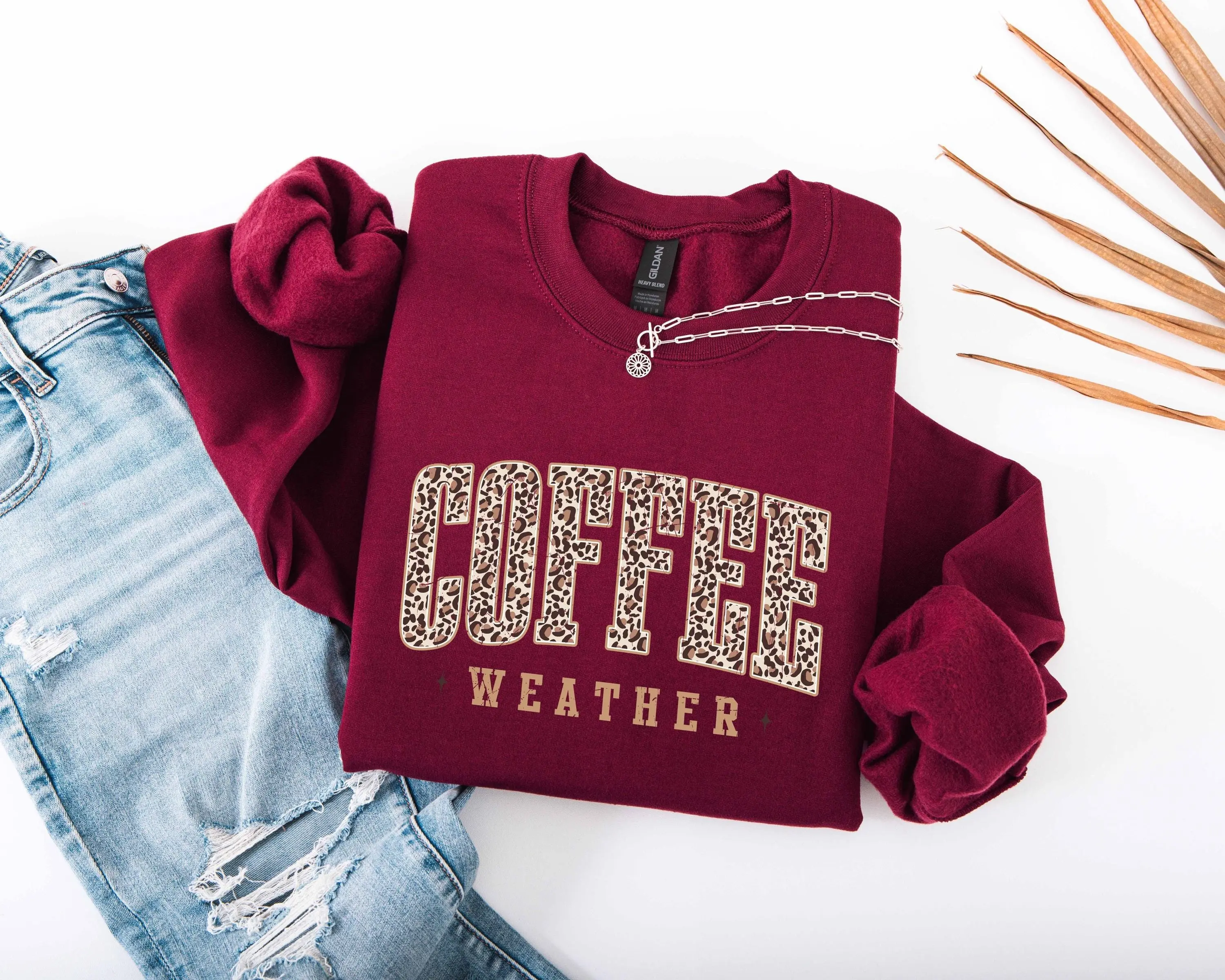 Retro Coffee Weather Sweatshirt, Cute Fall Pumpkin Spice Thanksgiving Graphic Crewneck, Lover Gift - photo 2