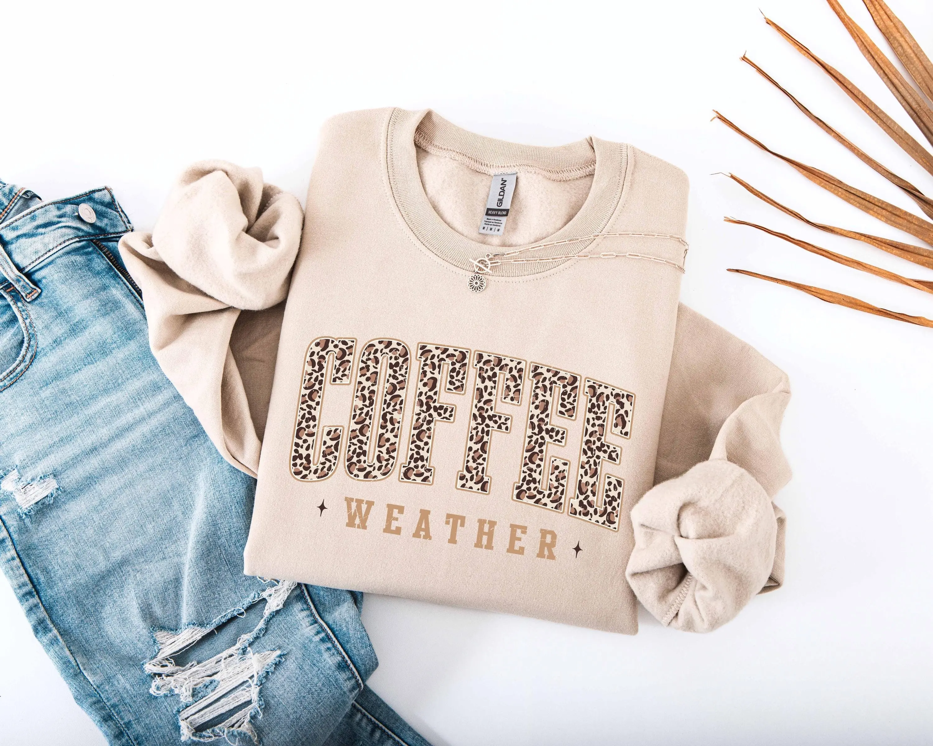 Retro Coffee Weather Sweatshirt, Cute Fall Pumpkin Spice Thanksgiving Graphic Crewneck, Lover Gift - photo 3