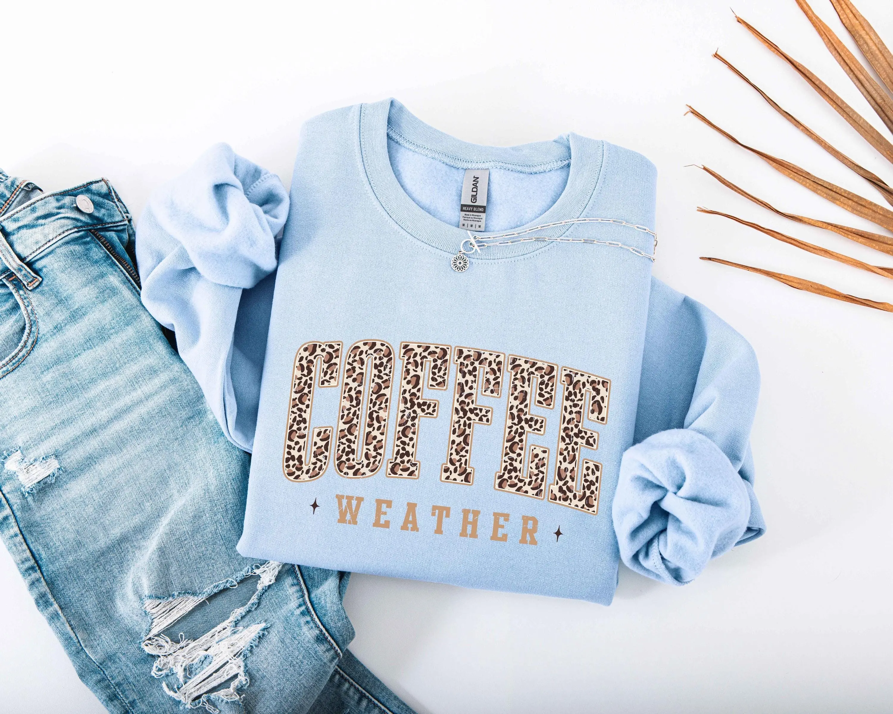 Retro Coffee Weather Sweatshirt, Cute Fall Pumpkin Spice Thanksgiving Graphic Crewneck, Lover Gift - photo 4