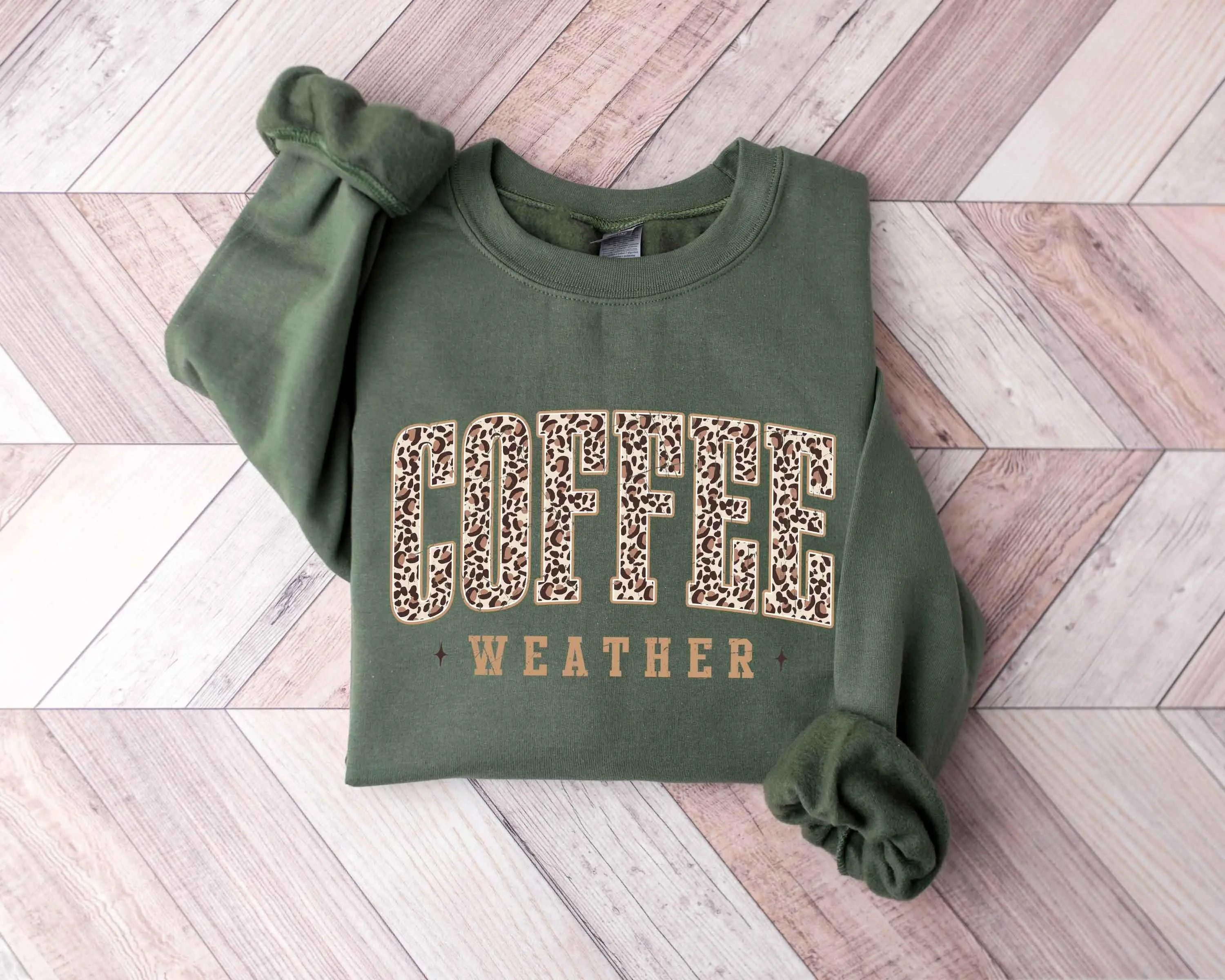 Retro Coffee Weather Sweatshirt, Cute Fall Pumpkin Spice Thanksgiving Graphic Crewneck, Lover Gift - photo 5