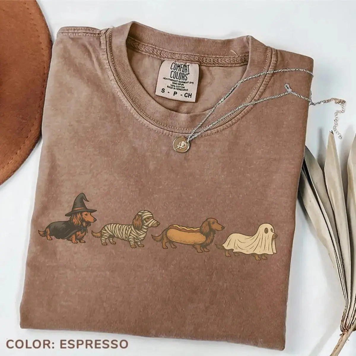 Retro Dachshund Halloween Tee, Comfort Colors Weenie Dog Costume Shirt, Vintage Doxie Lover Gift