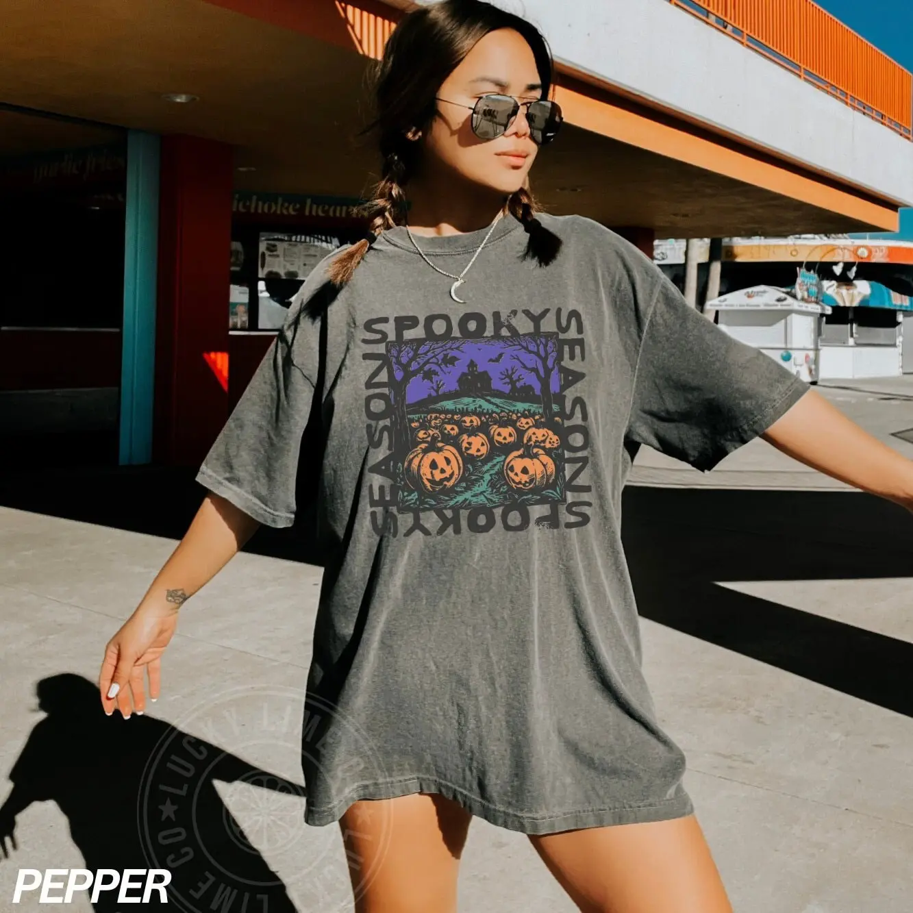 Comfort Colors Retro Vintage Halloween Shirt, Pumpkin Patch Jack O Lantern Tee, Spooky Season Vibes - photo 3