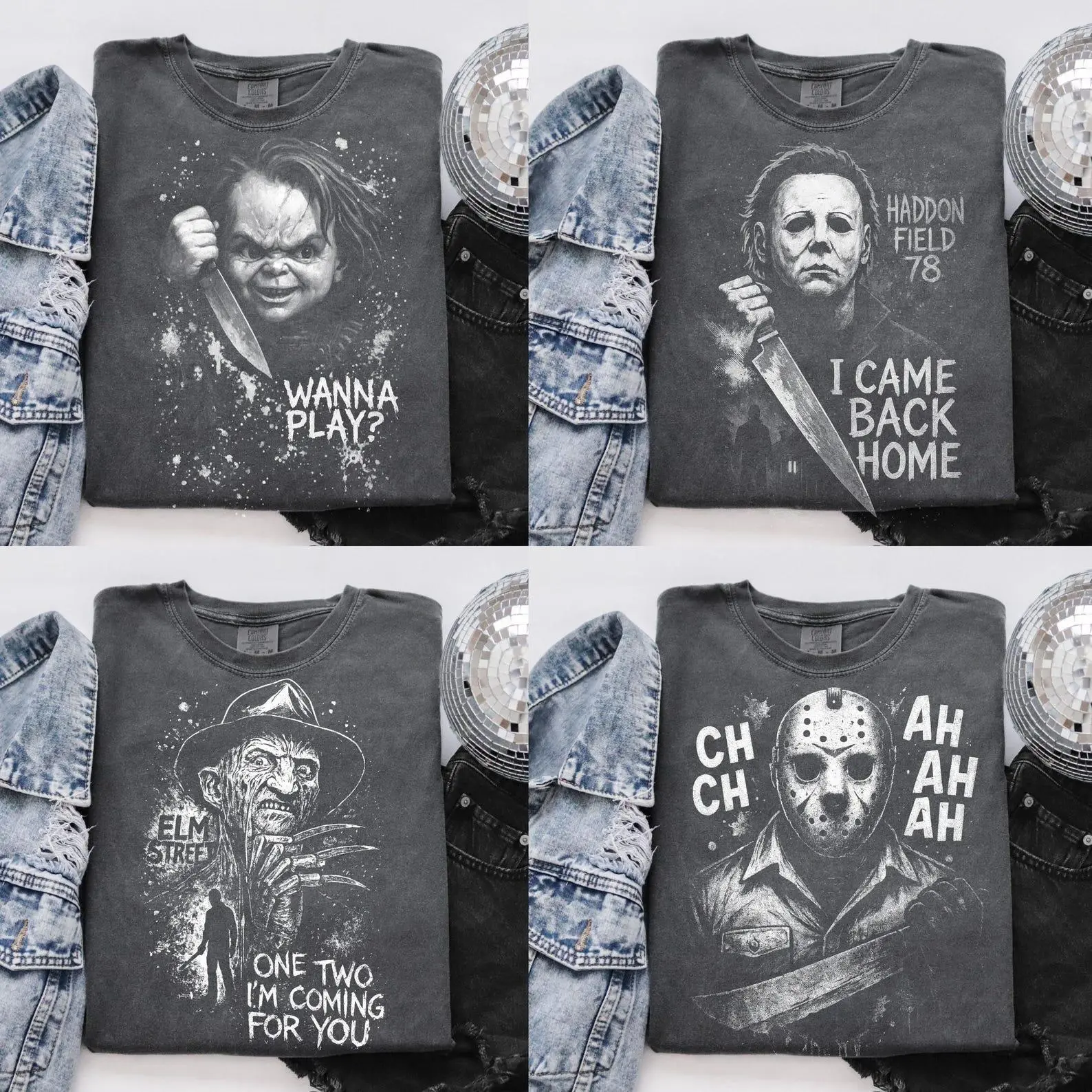 Retro Horror Halloween Shirt, Vintage Spooky Fall Season Costume Graphic Tee, Unisex Gift