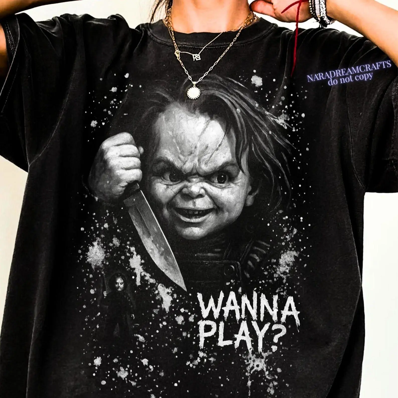 Retro Horror Halloween Shirt, Vintage Spooky Fall Season Costume Graphic Tee, Unisex Gift - photo 5