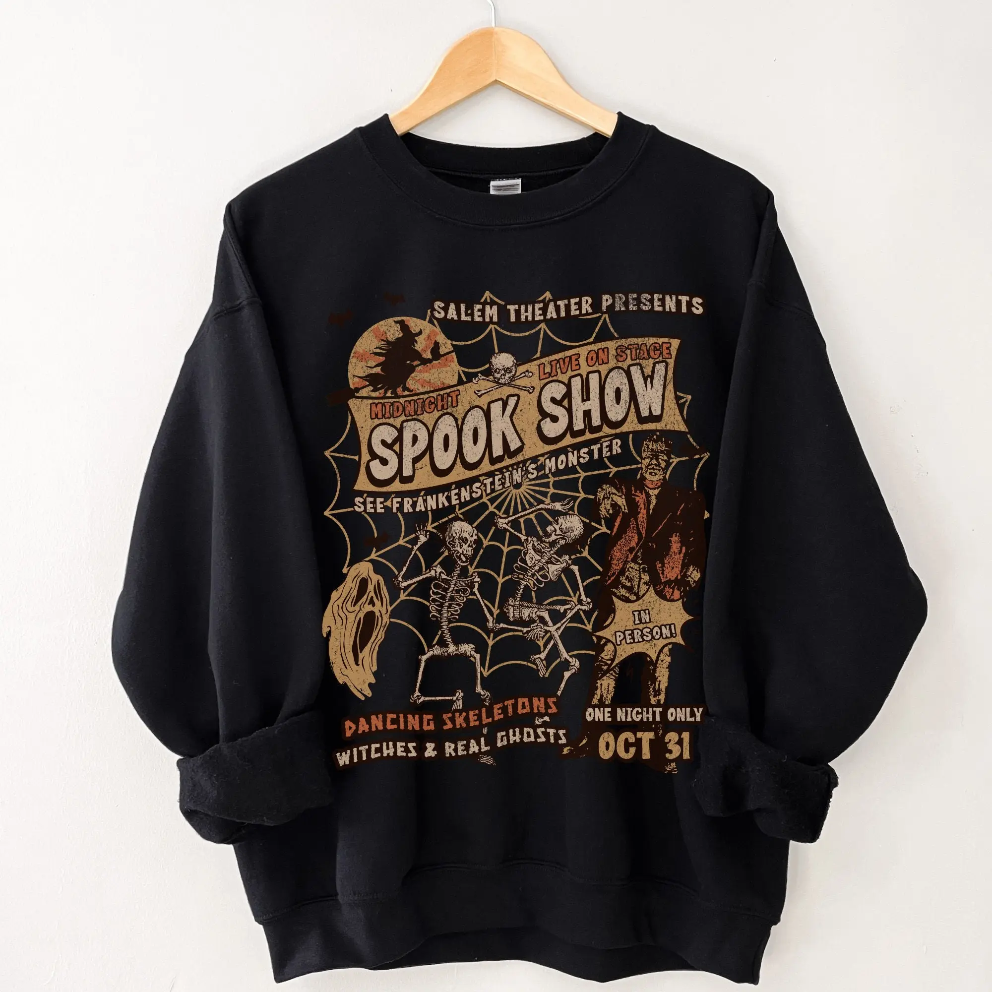 Retro Monster Mash Sweatshirt, Vintage Spooky Halloween Crewneck Pullover