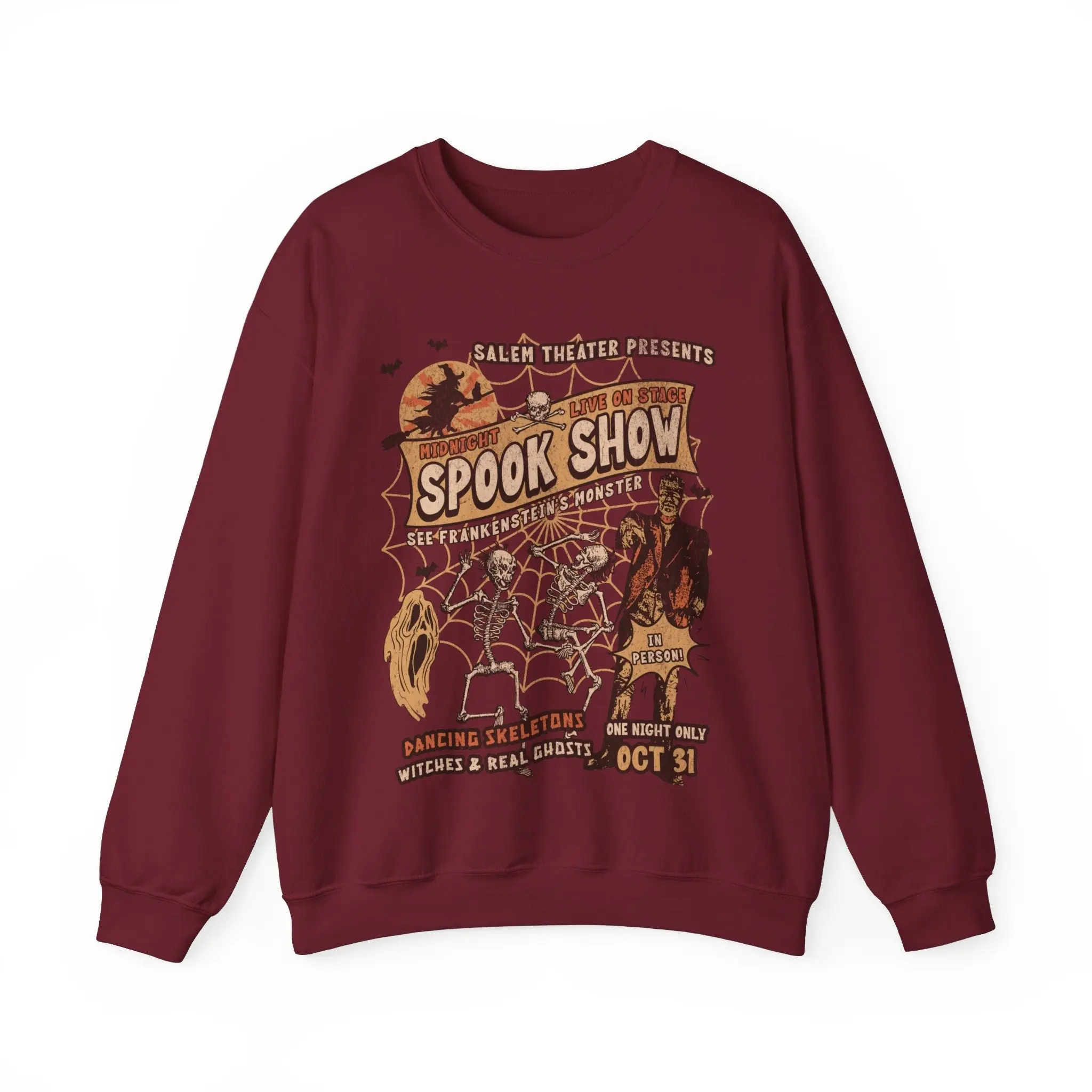 Retro Monster Mash Sweatshirt, Vintage Spooky Halloween Crewneck Pullover - photo 3